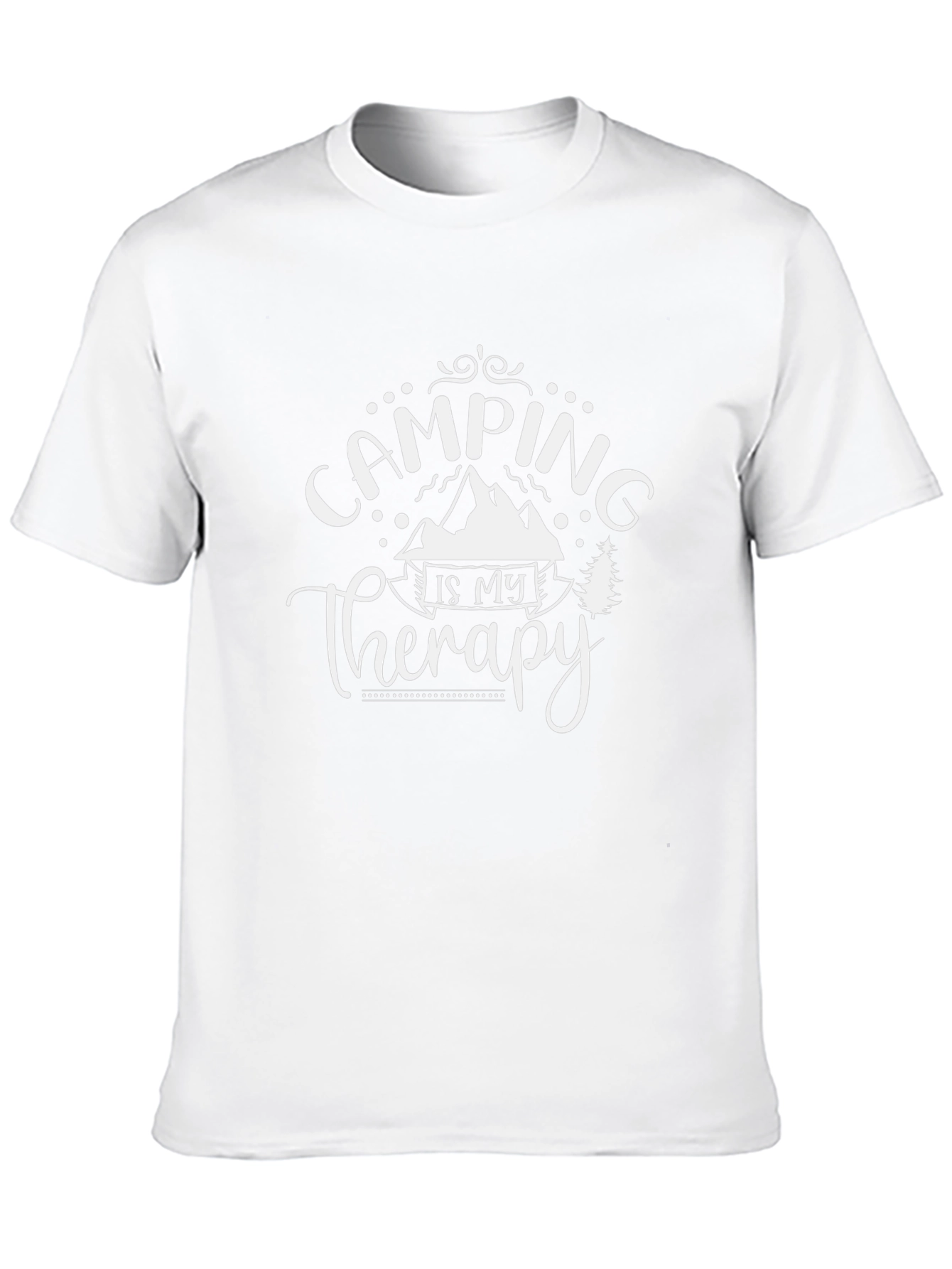 Camping is My Therapy Black Graphic T-Shirt