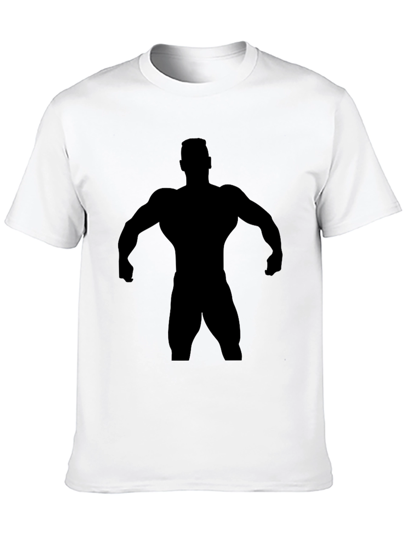 Black Graphic Tee - Bodybuilder Silhouette
