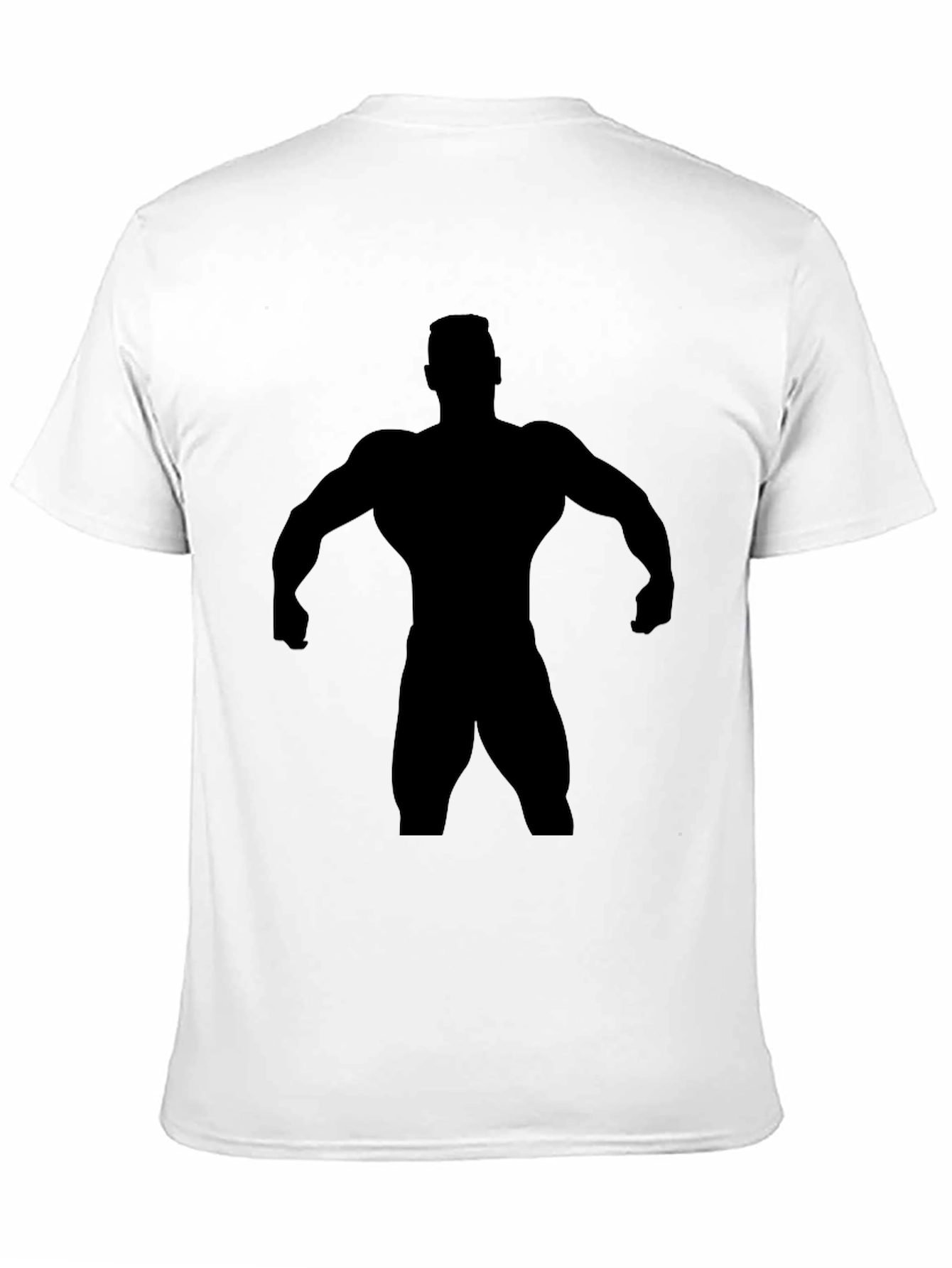 Black Graphic Tee - Bodybuilder Silhouette