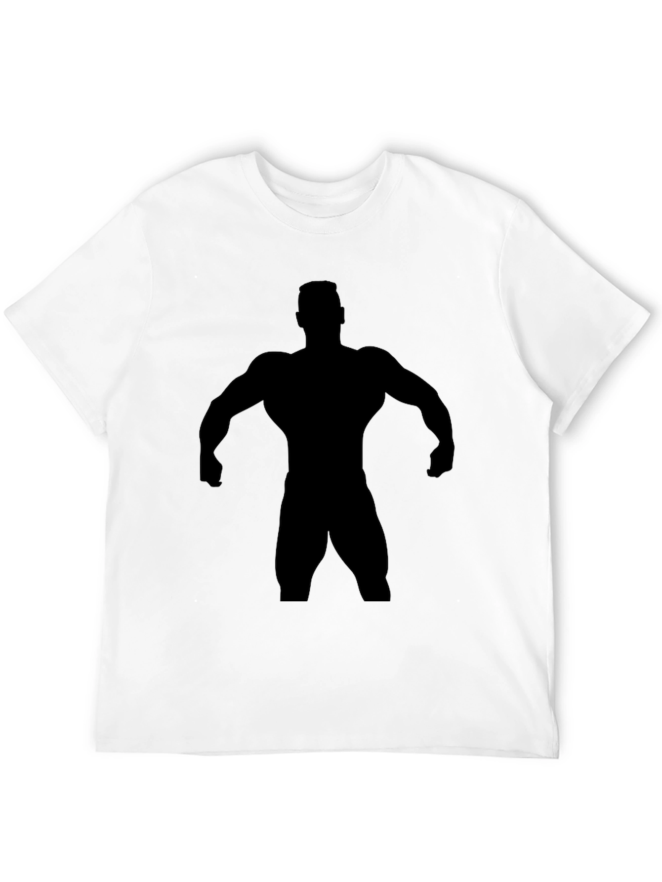 Black Graphic Tee - Bodybuilder Silhouette