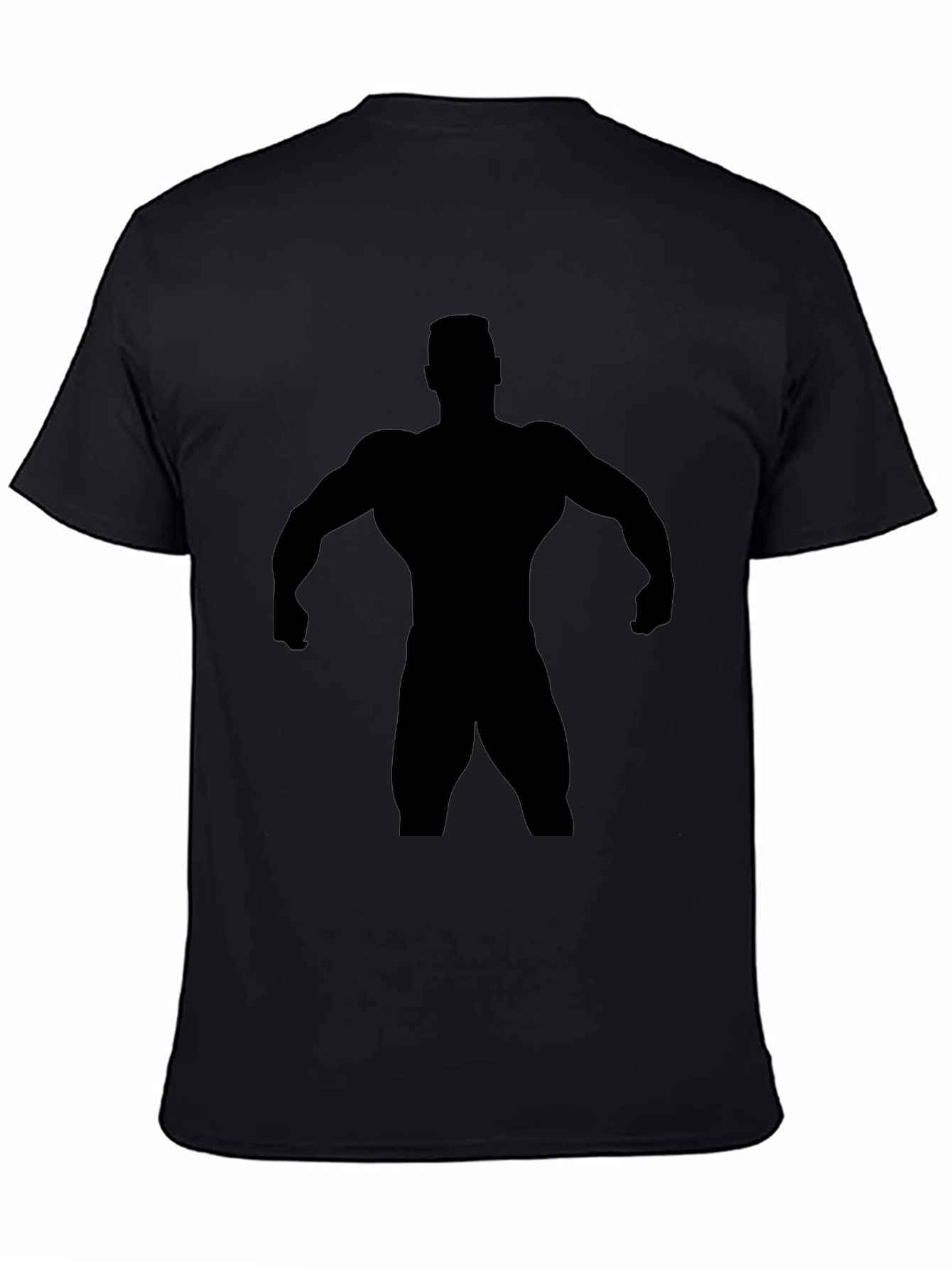 Black Graphic Tee - Bodybuilder Silhouette