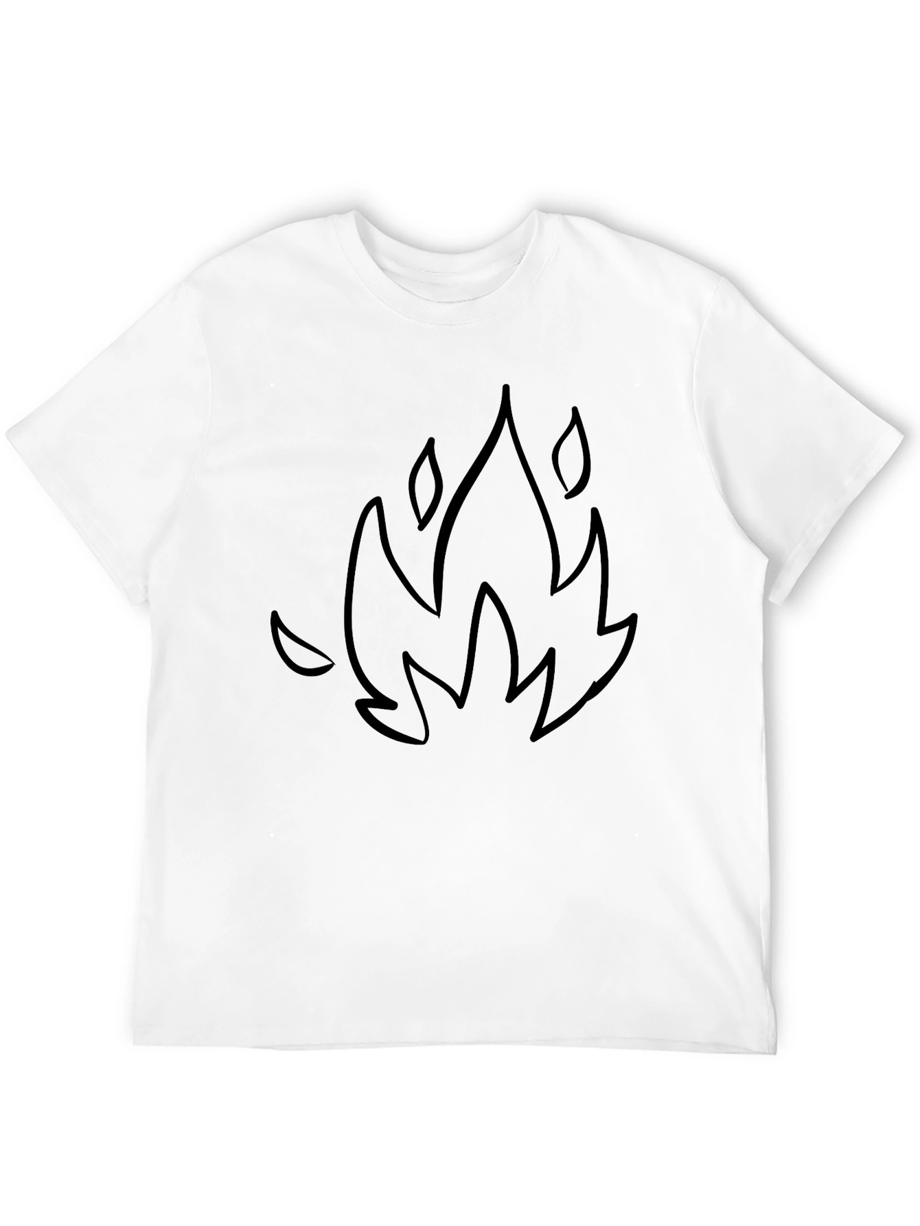 Black T-Shirt with Flame Graphic