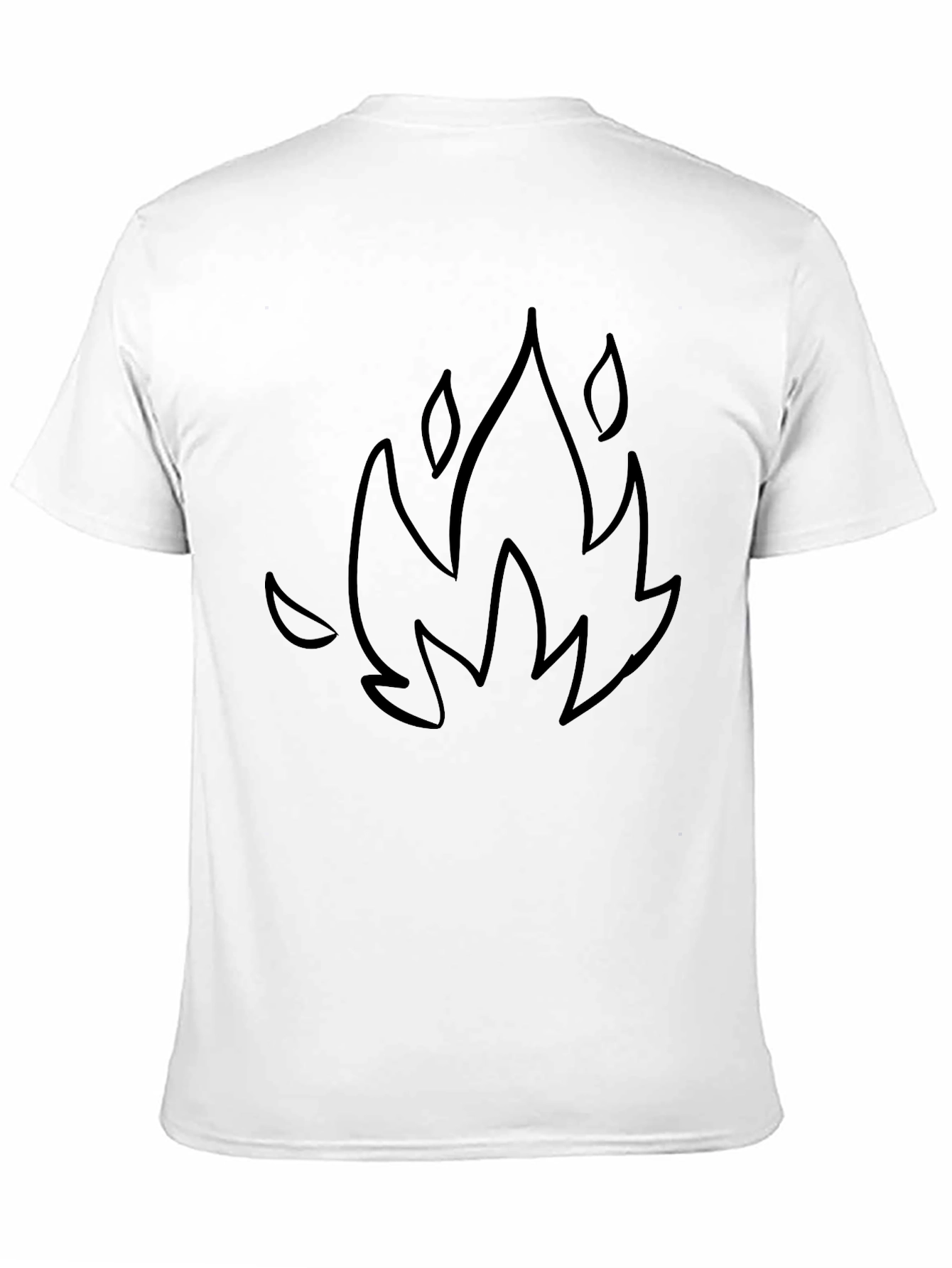 Black T-Shirt with Flame Graphic