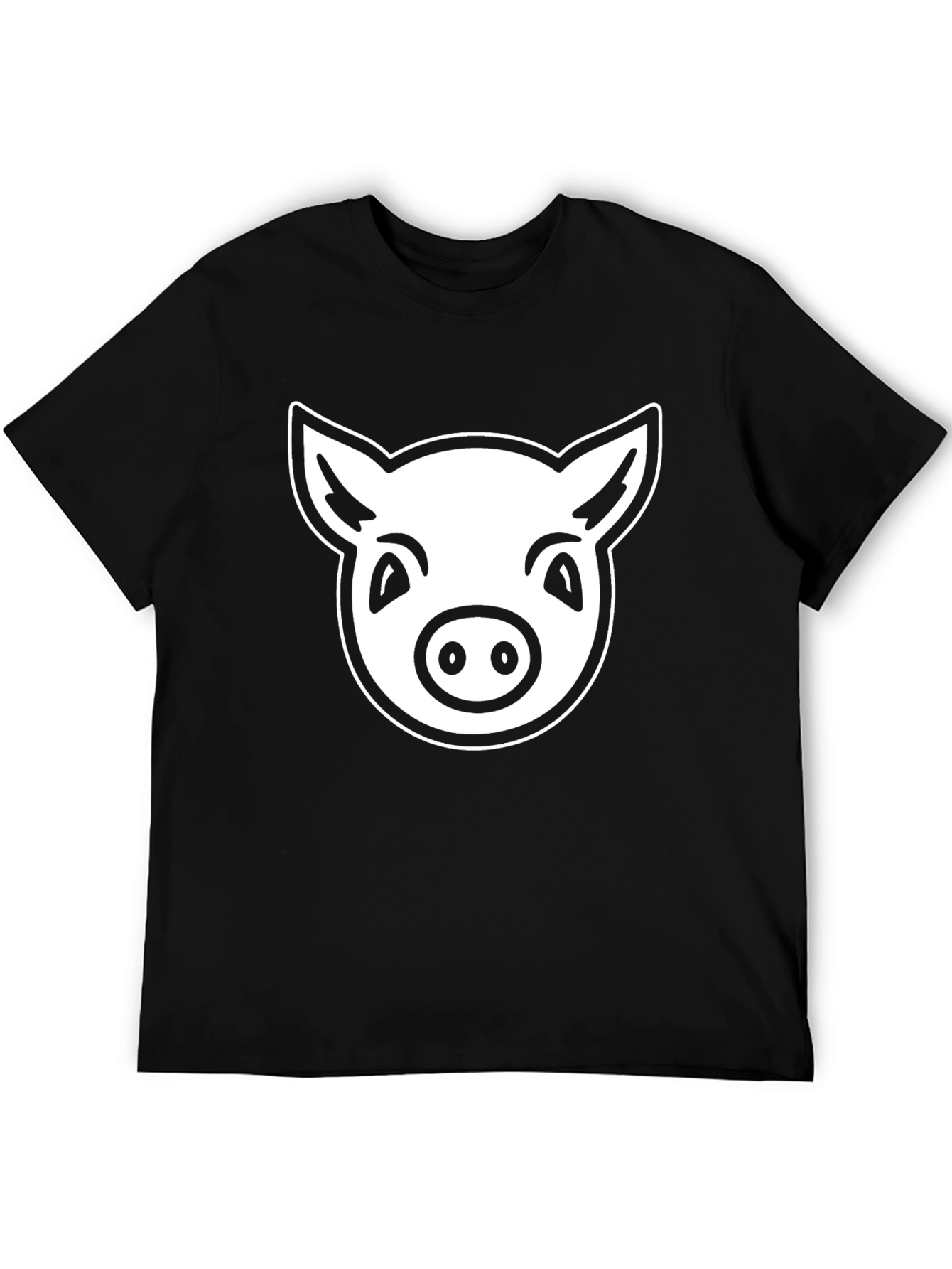 Pig Face Graphic T-Shirt - Black Cotton Tee