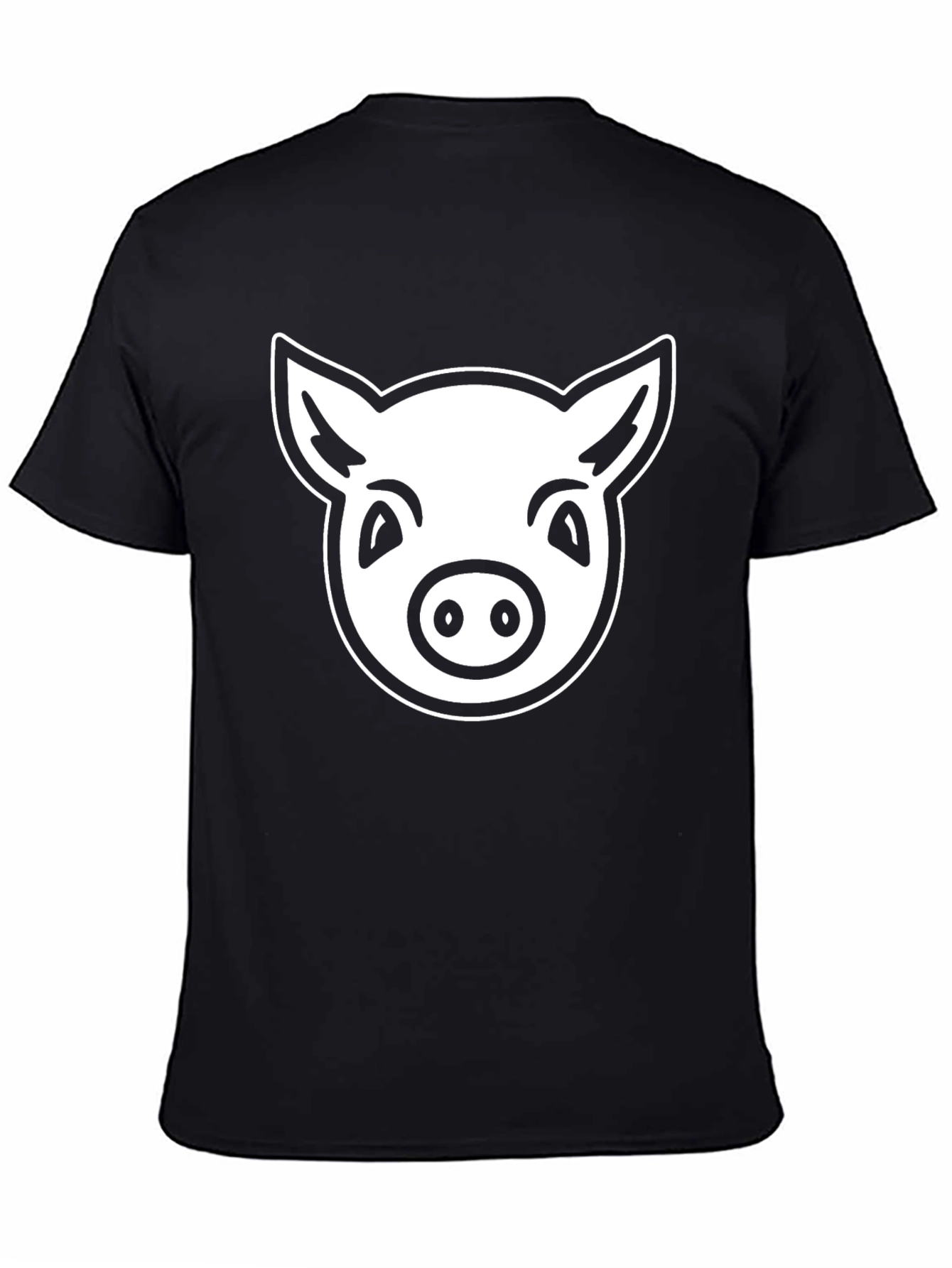 Pig Face Graphic T-Shirt - Black Cotton Tee