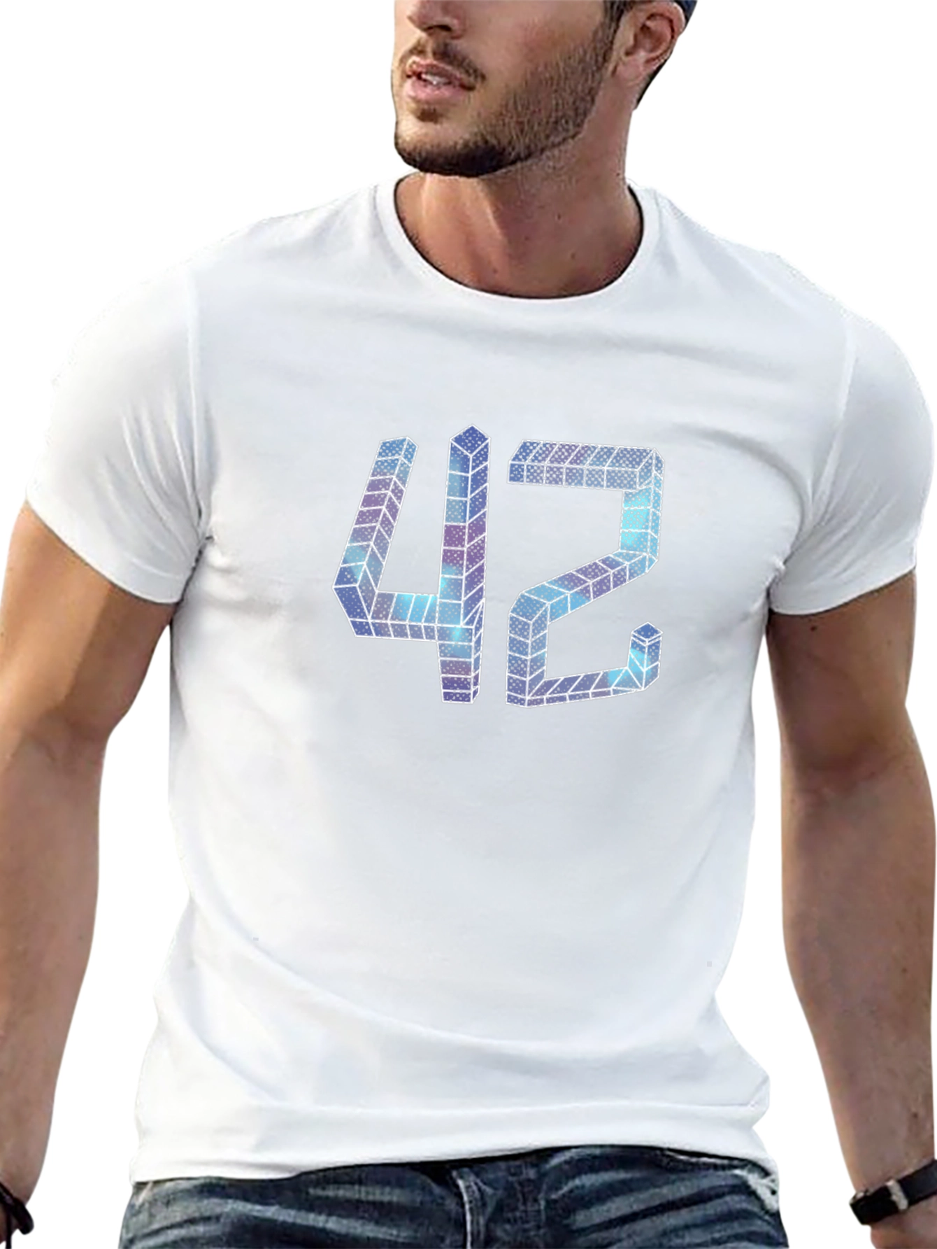Abstract 42 Graphic Tee - Mens Black T-Shirt
