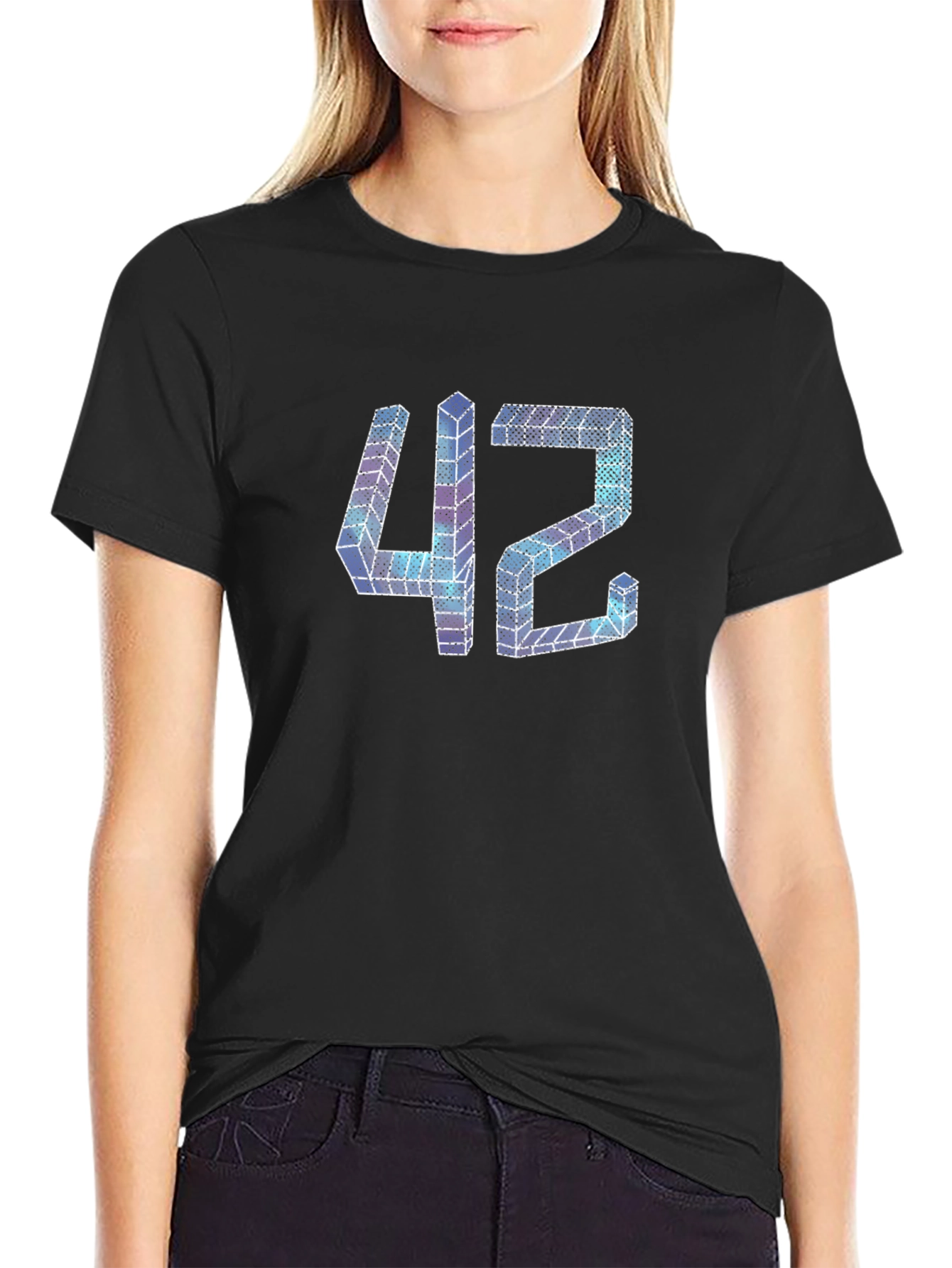 Abstract 42 Graphic Tee - Mens Black T-Shirt