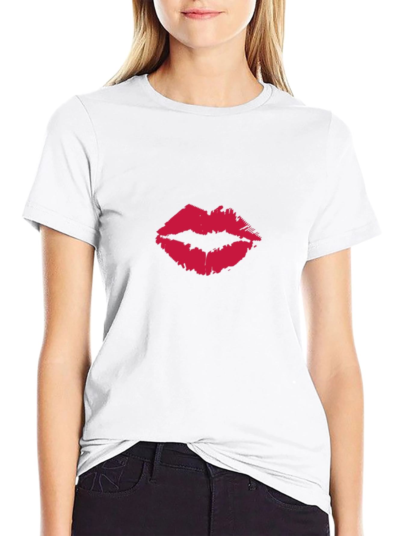 Kiss Print Black T-Shirt