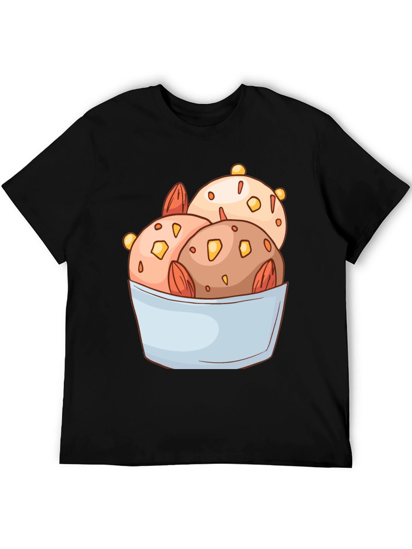 Ice Cream Bowl Graphic Tee - Black