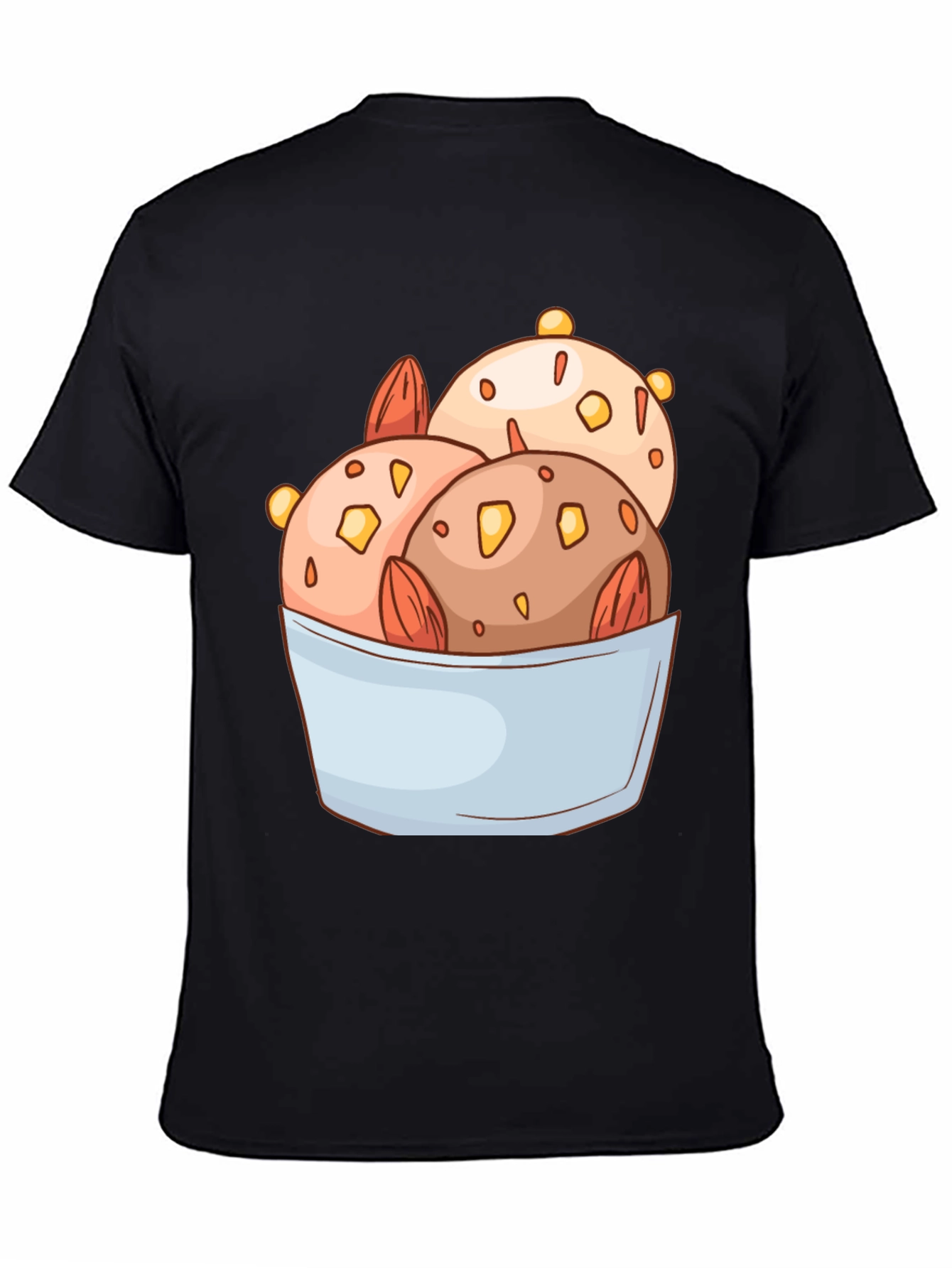 Ice Cream Bowl Graphic Tee - Black