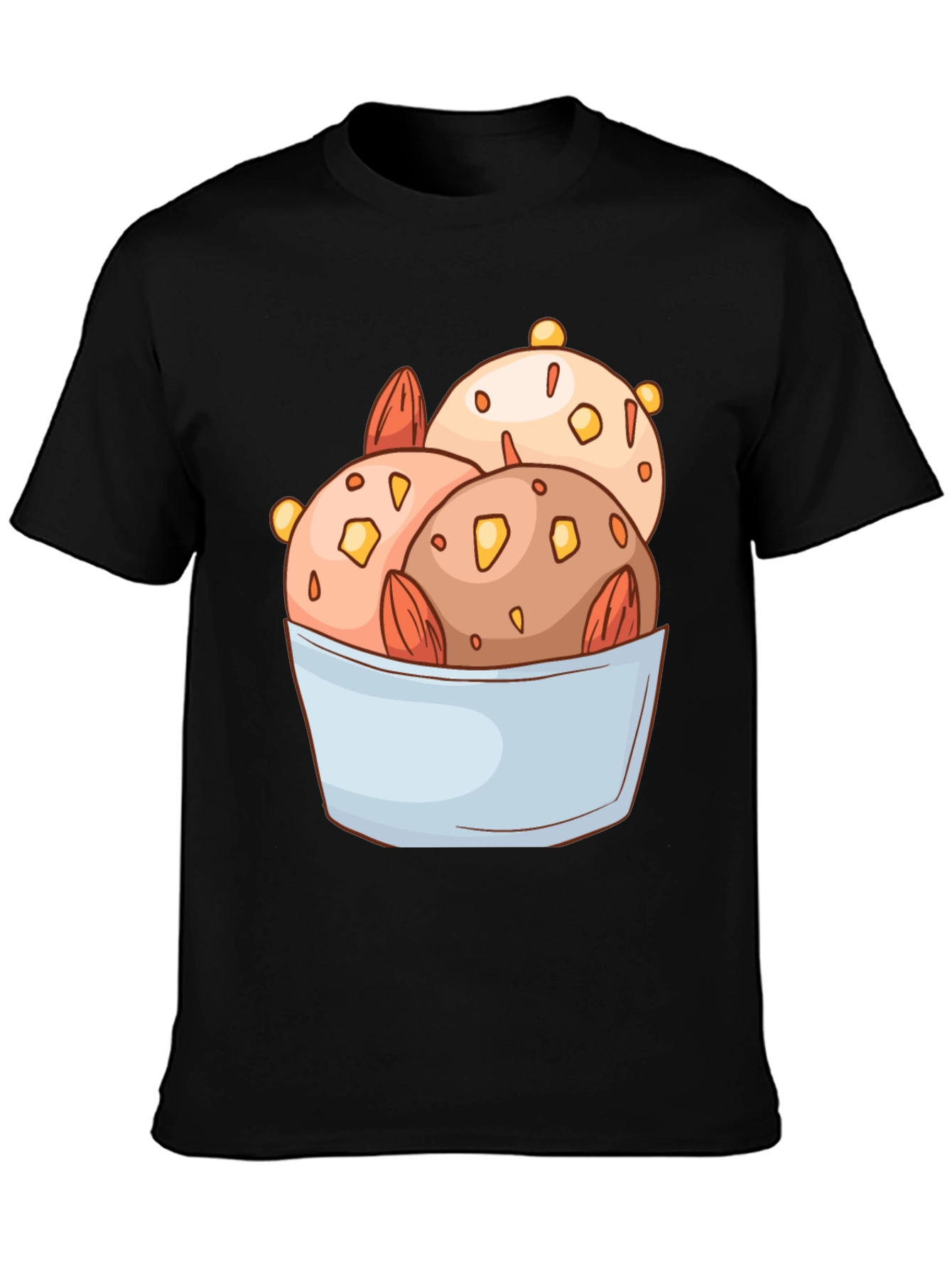 Ice Cream Bowl Graphic Tee - Black