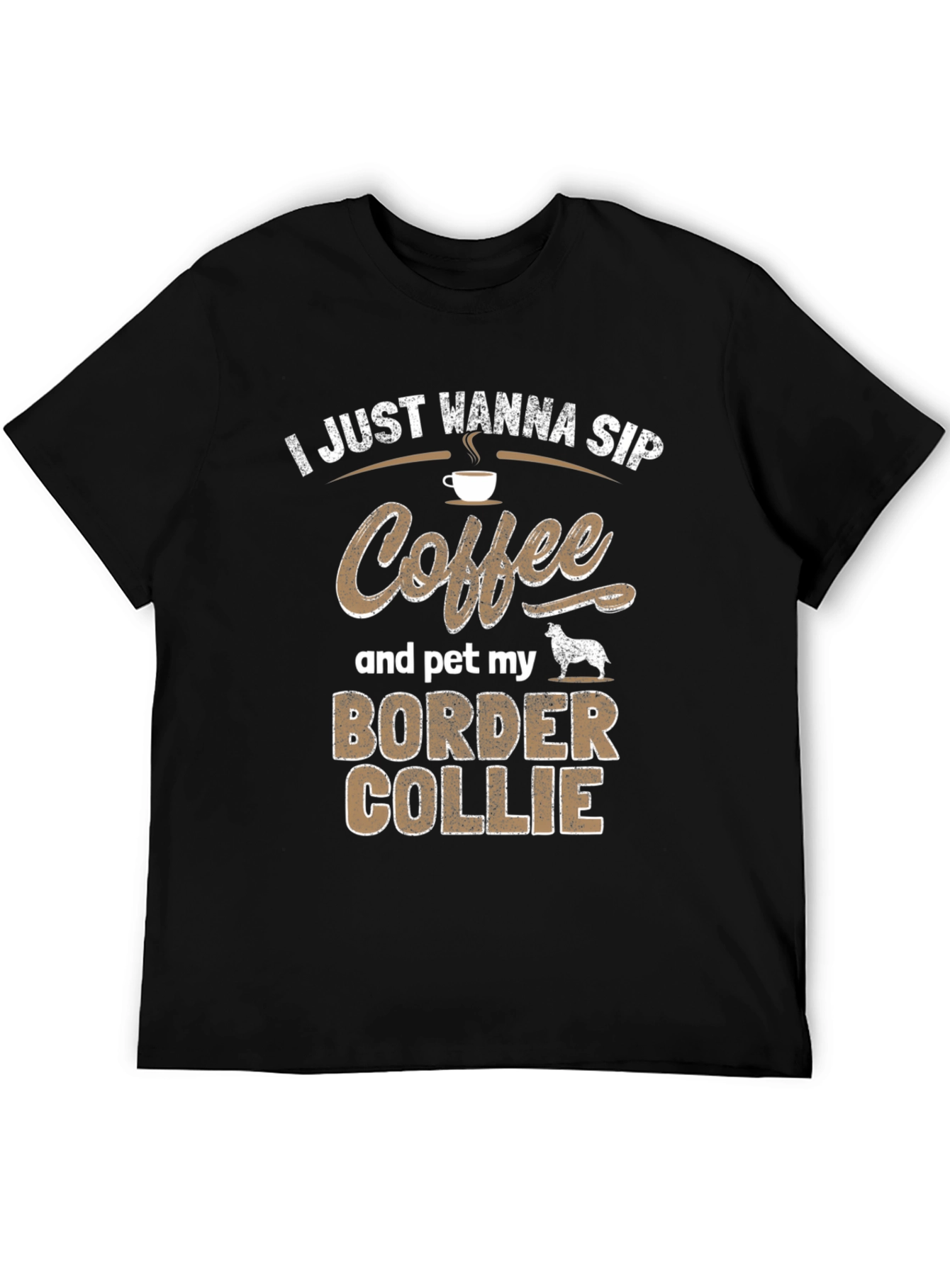 Coffee & Border Collie Graphic T-Shirt