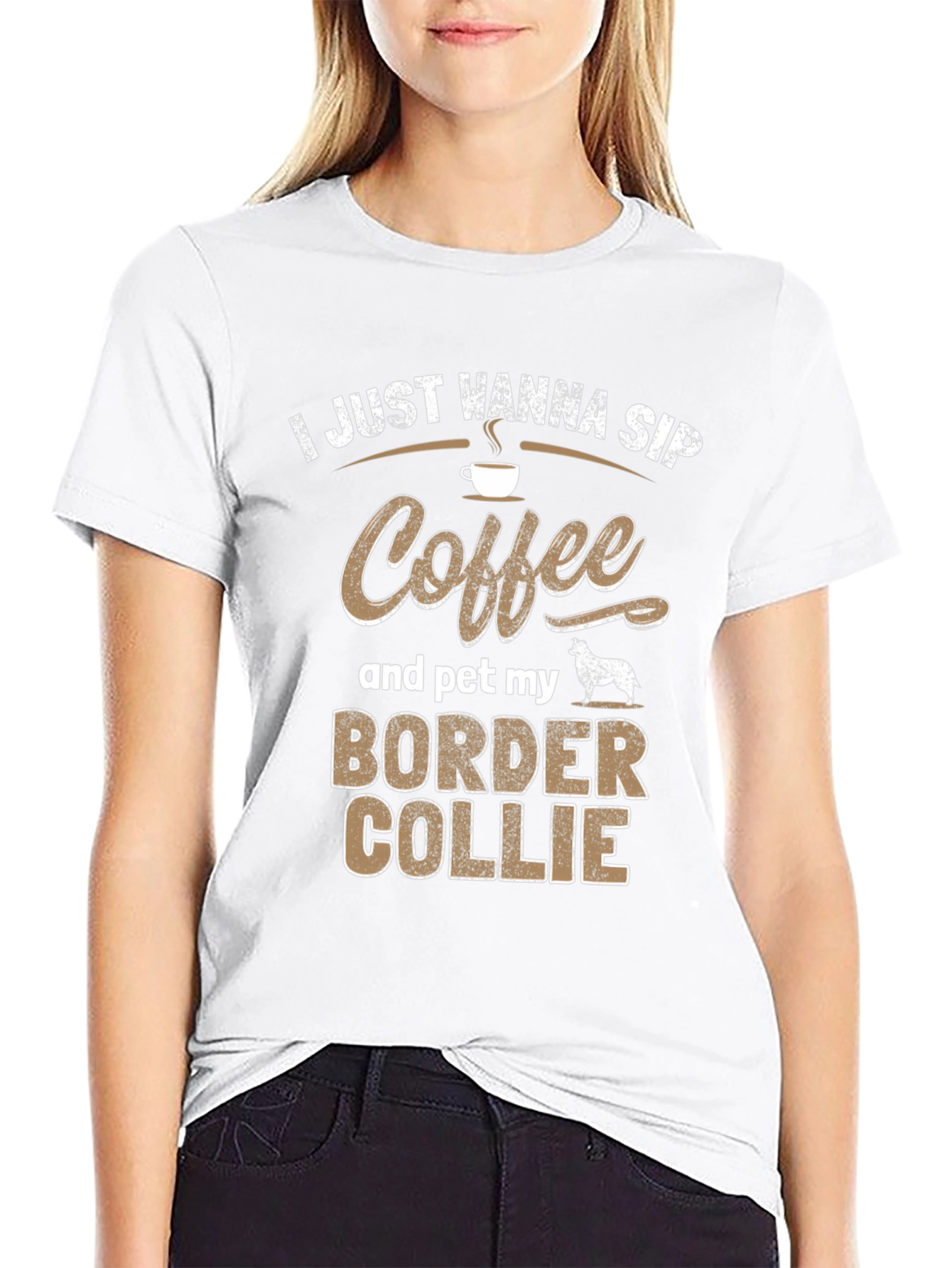 Coffee & Border Collie Graphic T-Shirt