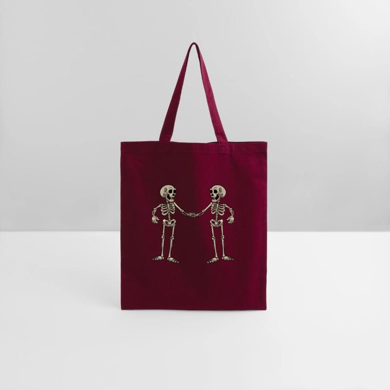 Two skeletons shaking hands