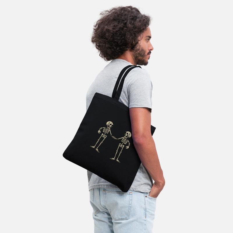 Two skeletons shaking hands