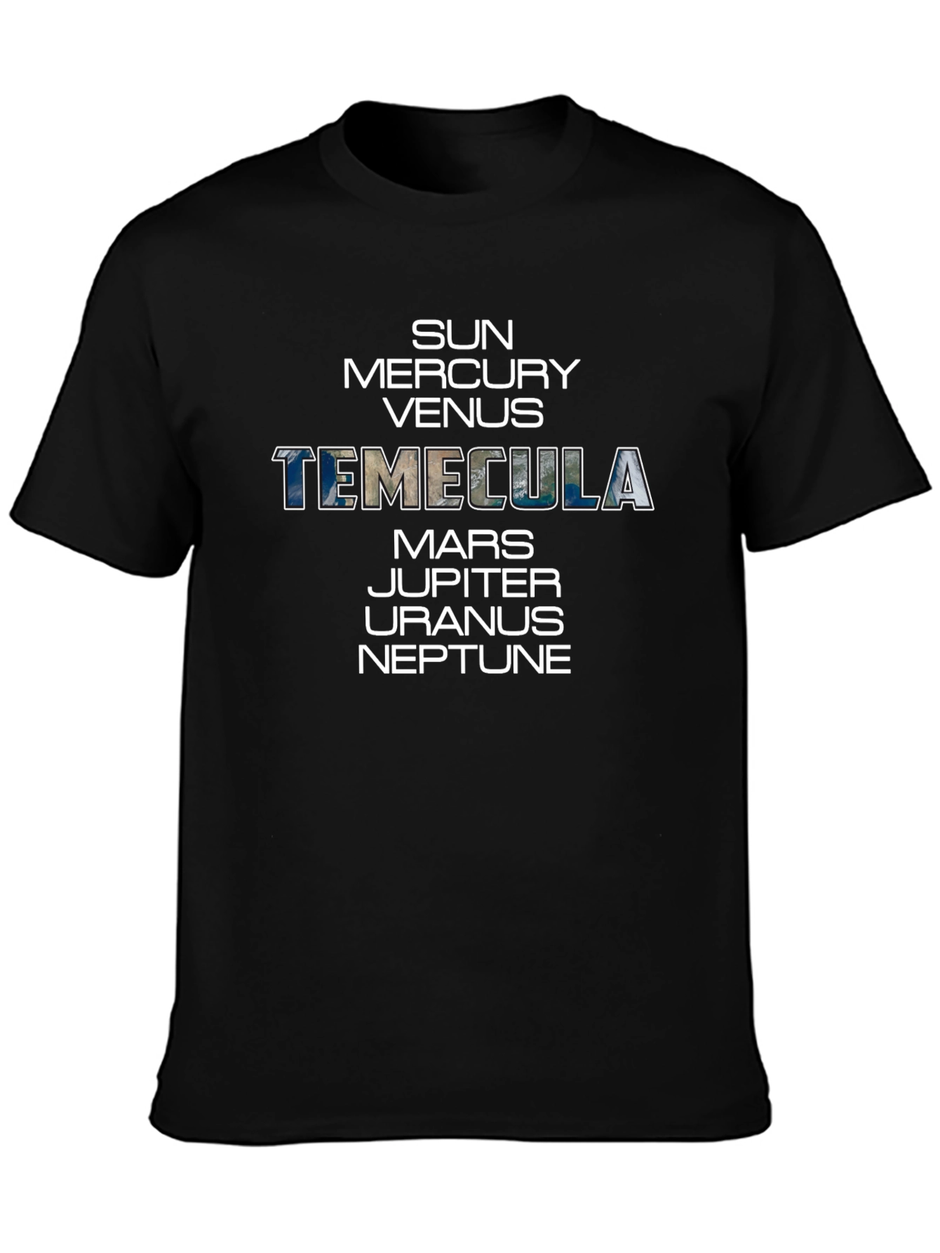 Temecula Planet Names Graphic T-Shirt