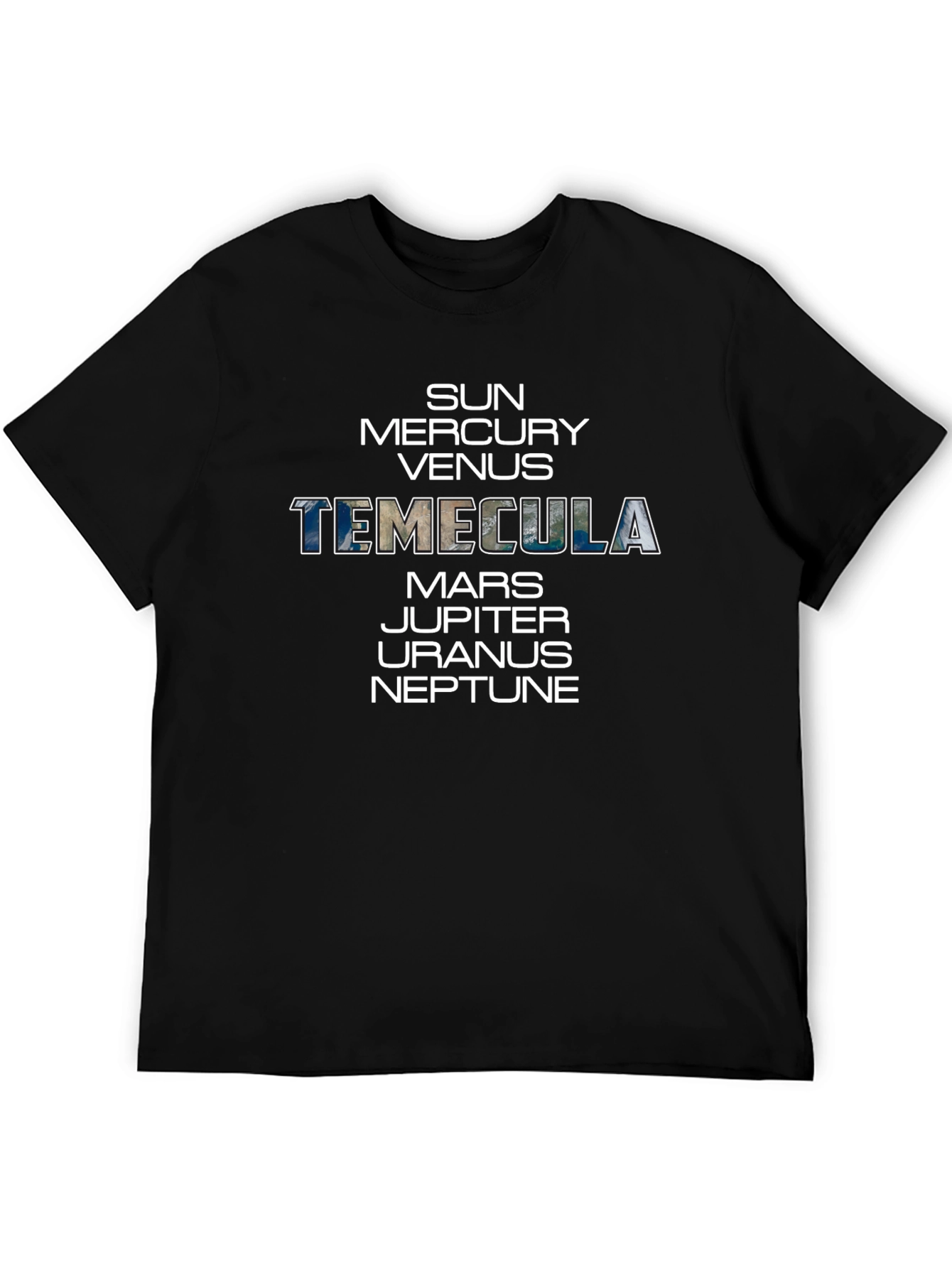 Temecula Planet Names Graphic T-Shirt