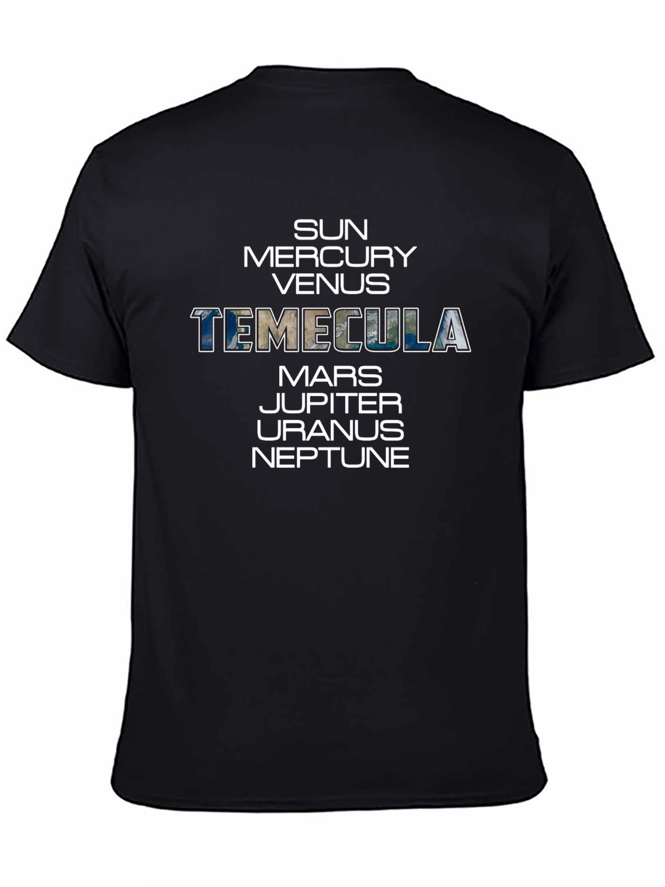 Temecula Planet Names Graphic T-Shirt
