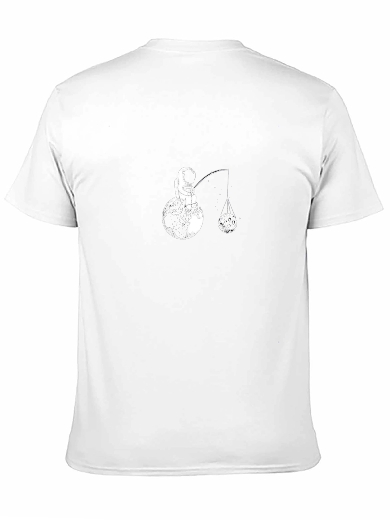 Astronaut Fishing for the Moon Black T-Shirt