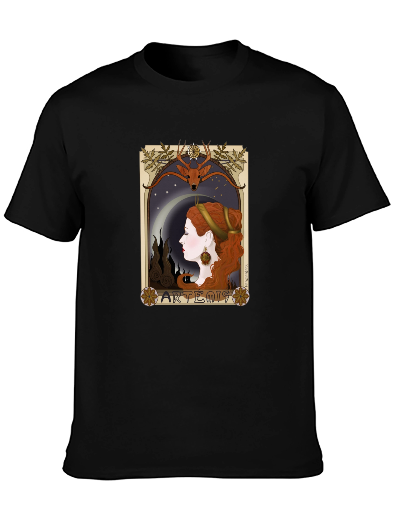 Artemis Art Nouveau T-Shirt - Classic Goddess Design
