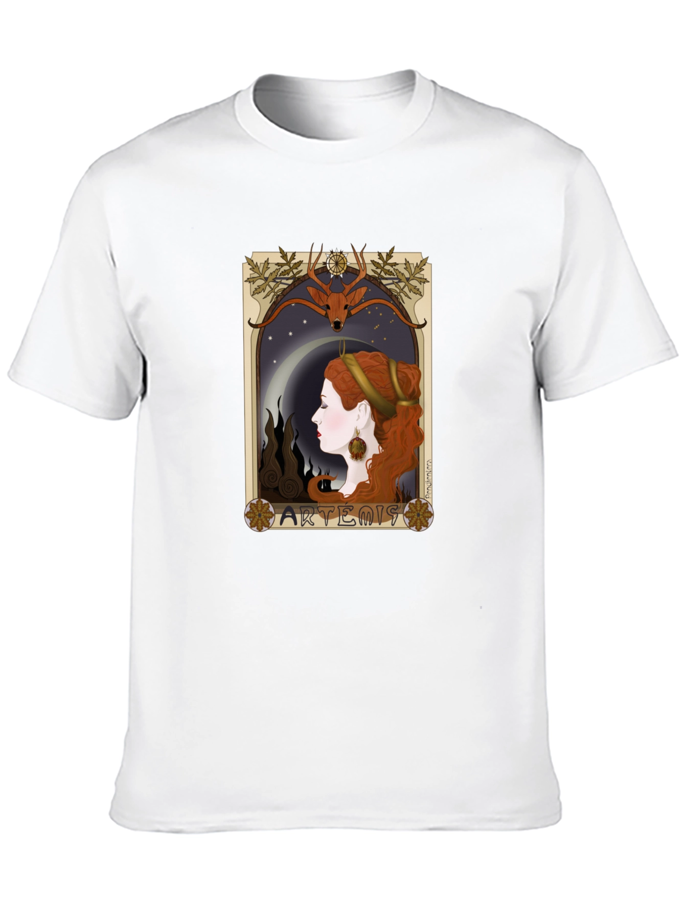 Artemis Art Nouveau T-Shirt - Classic Goddess Design