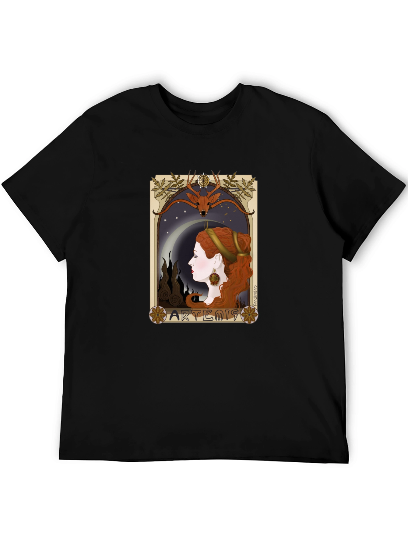 Artemis Art Nouveau T-Shirt - Classic Goddess Design