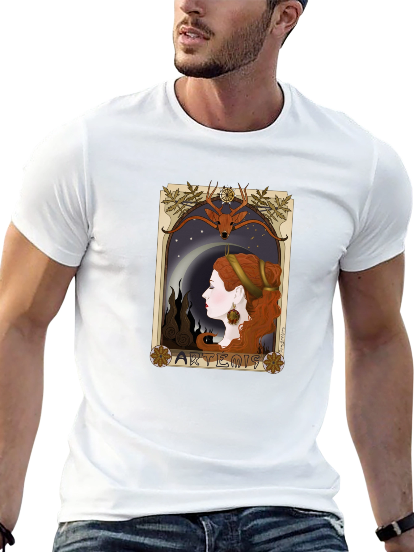 Artemis Art Nouveau T-Shirt - Classic Goddess Design
