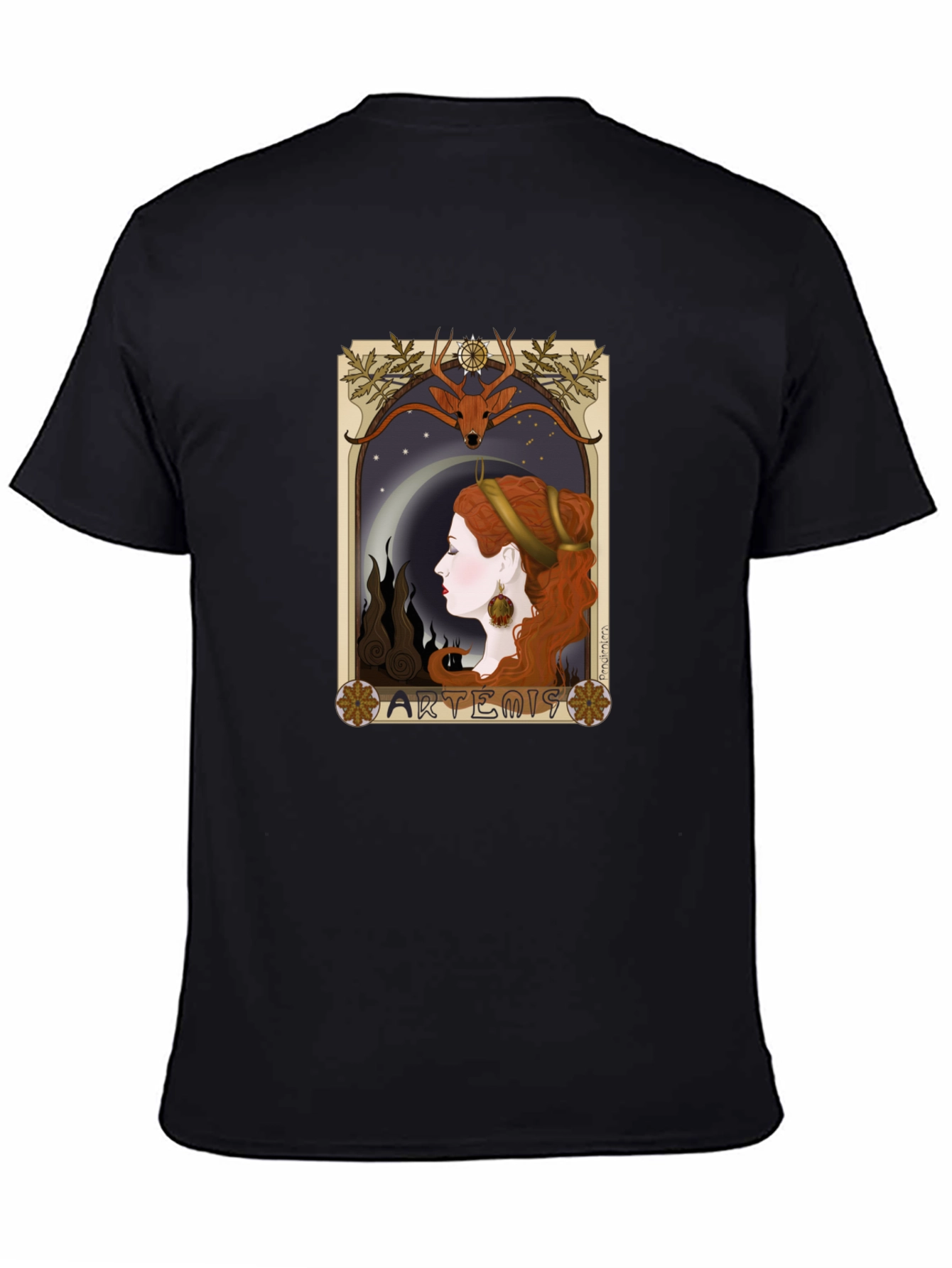 Artemis Art Nouveau T-Shirt - Classic Goddess Design