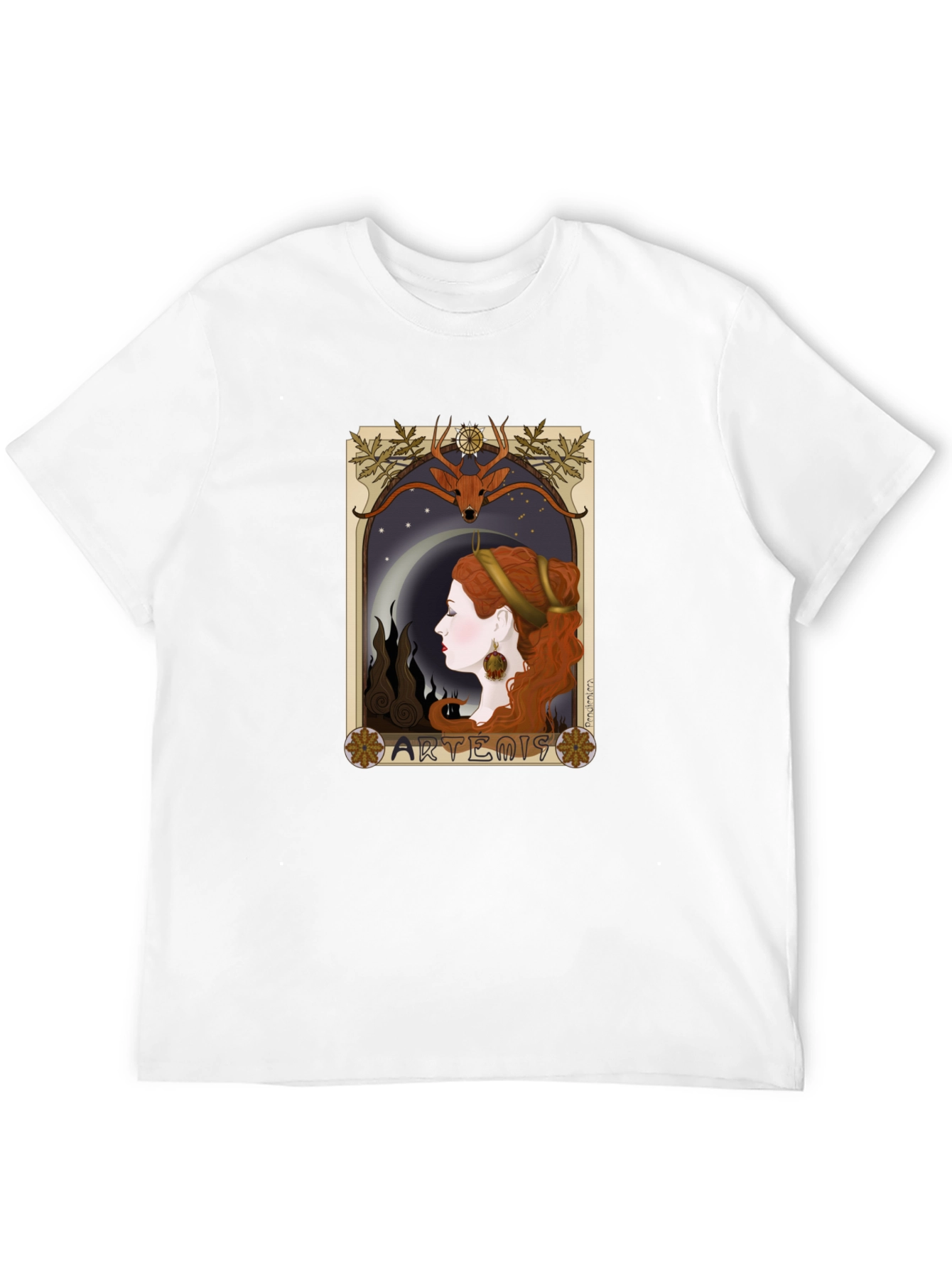 Artemis Art Nouveau T-Shirt - Classic Goddess Design