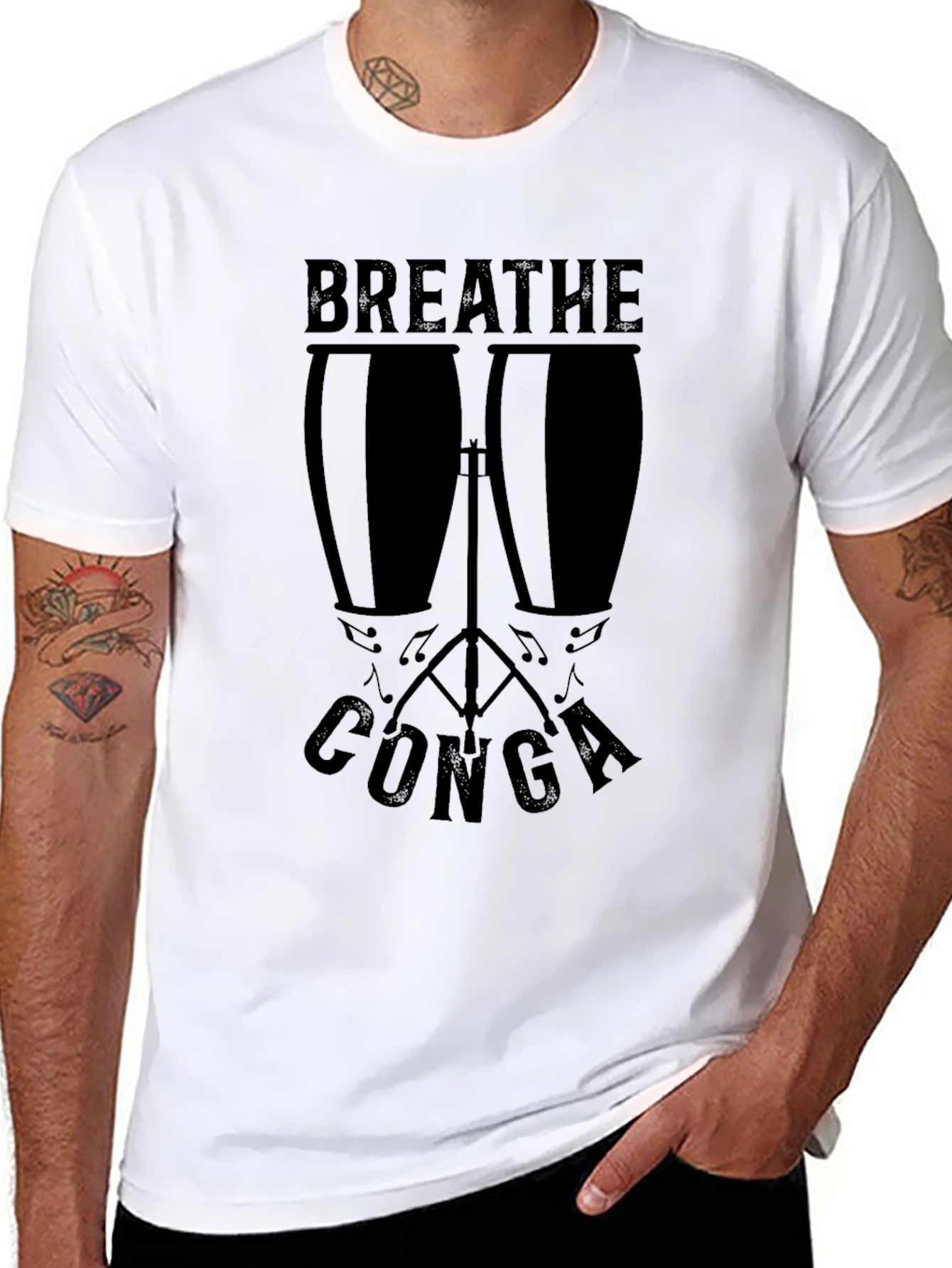Breathe Conga Black Graphic Tee
