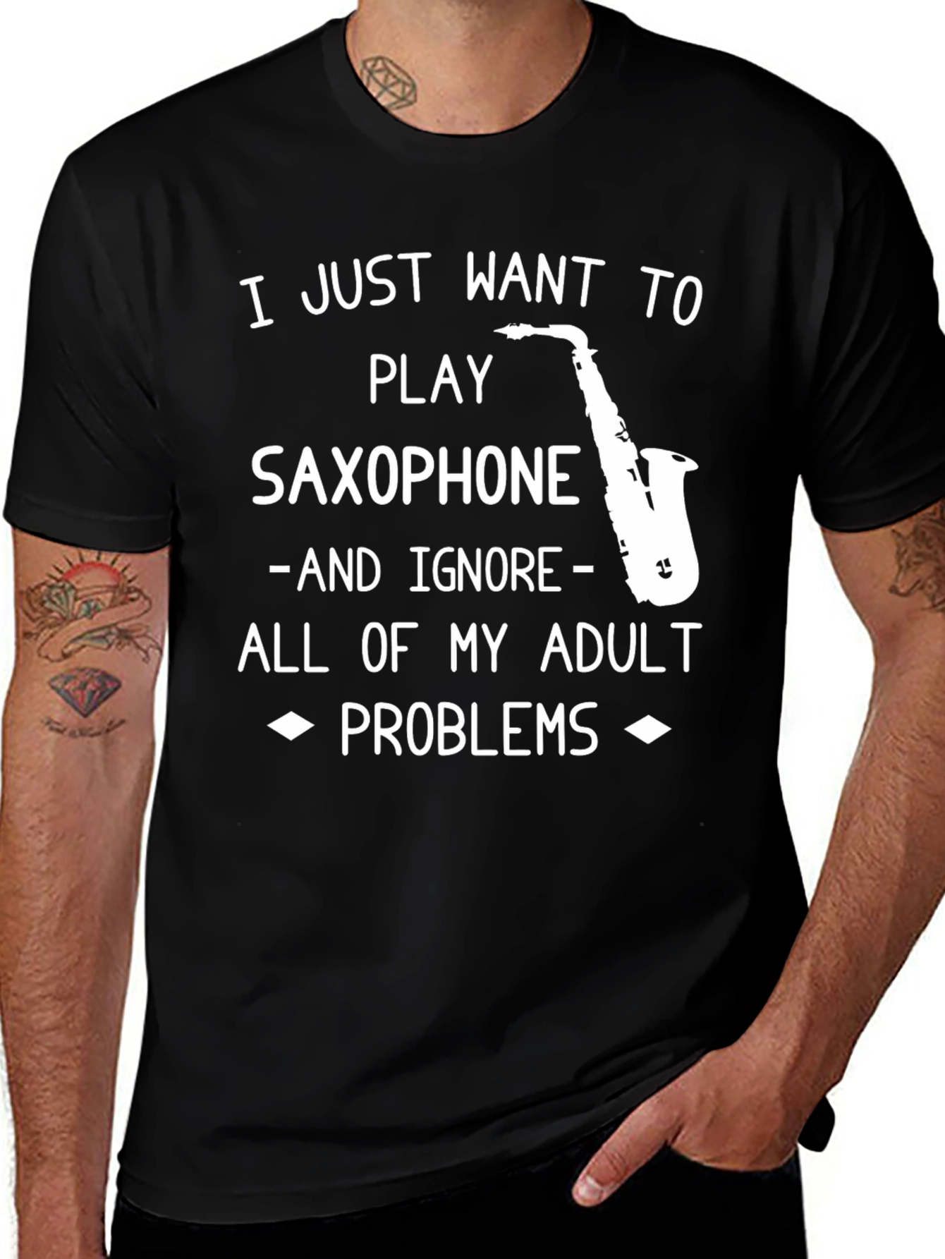Saxophone Lovers T-Shirt: Adulting is Hard!