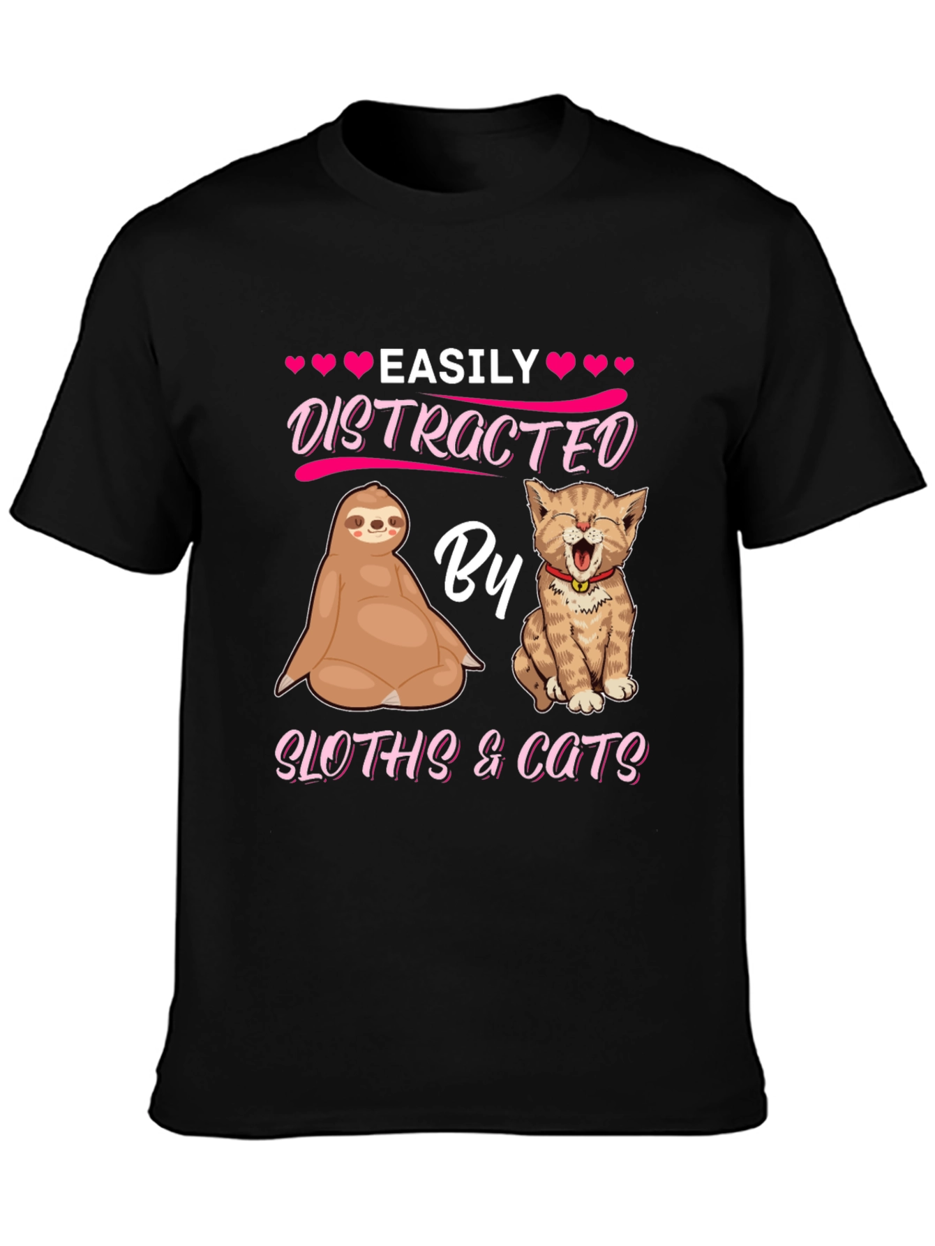Easily Distracted By Sloths & Cats T-Shirt