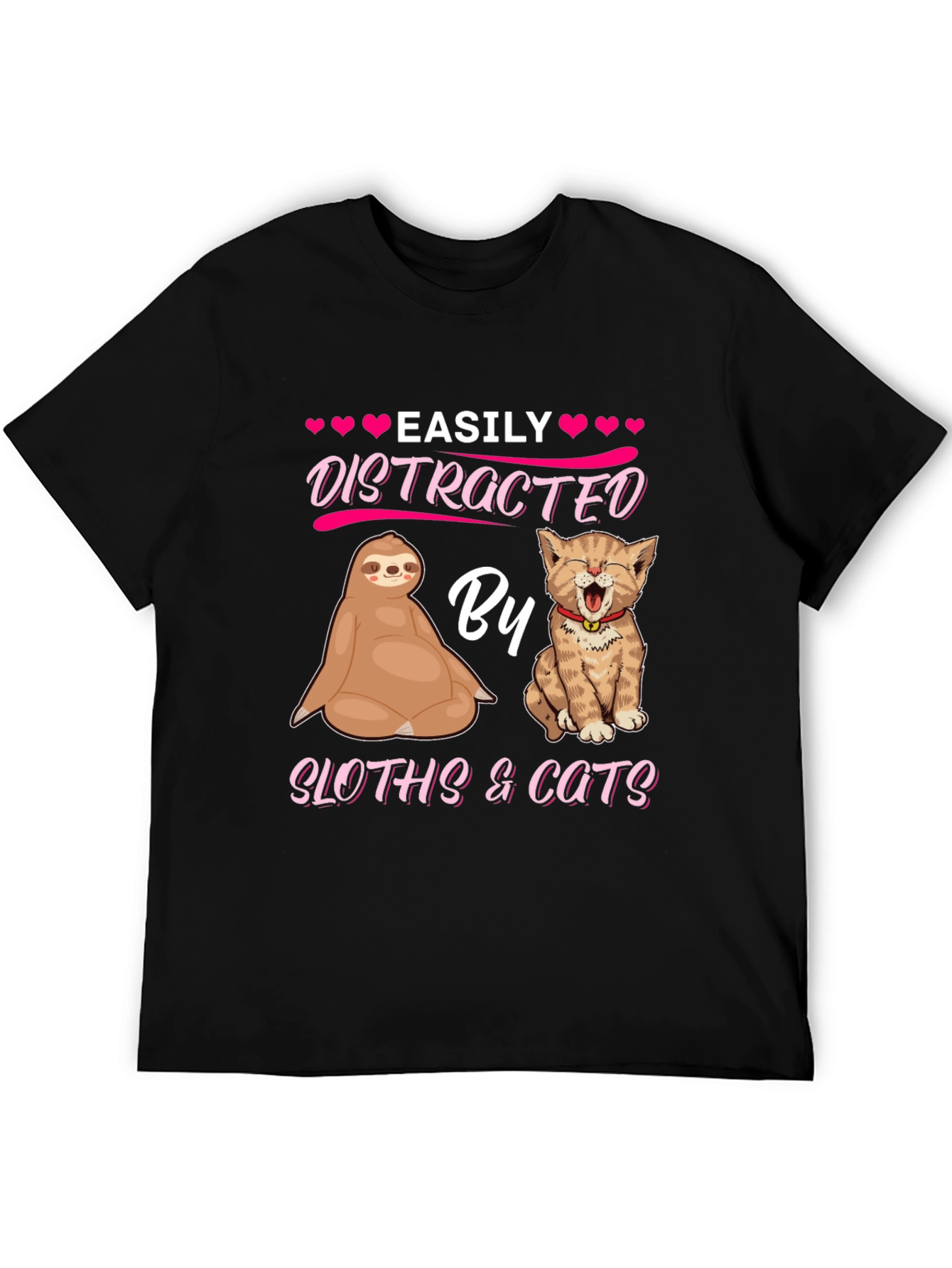 Easily Distracted By Sloths & Cats T-Shirt