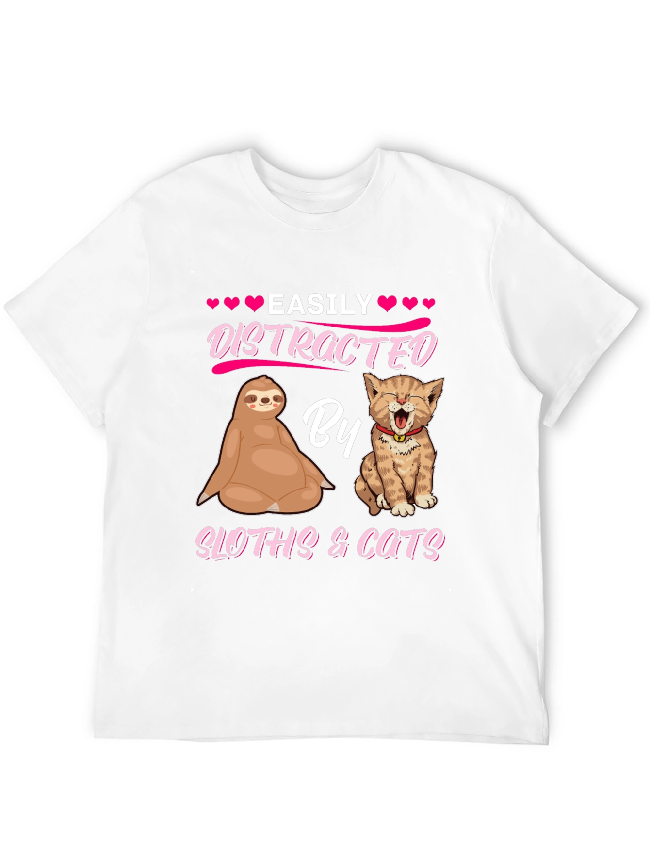 Easily Distracted By Sloths & Cats T-Shirt