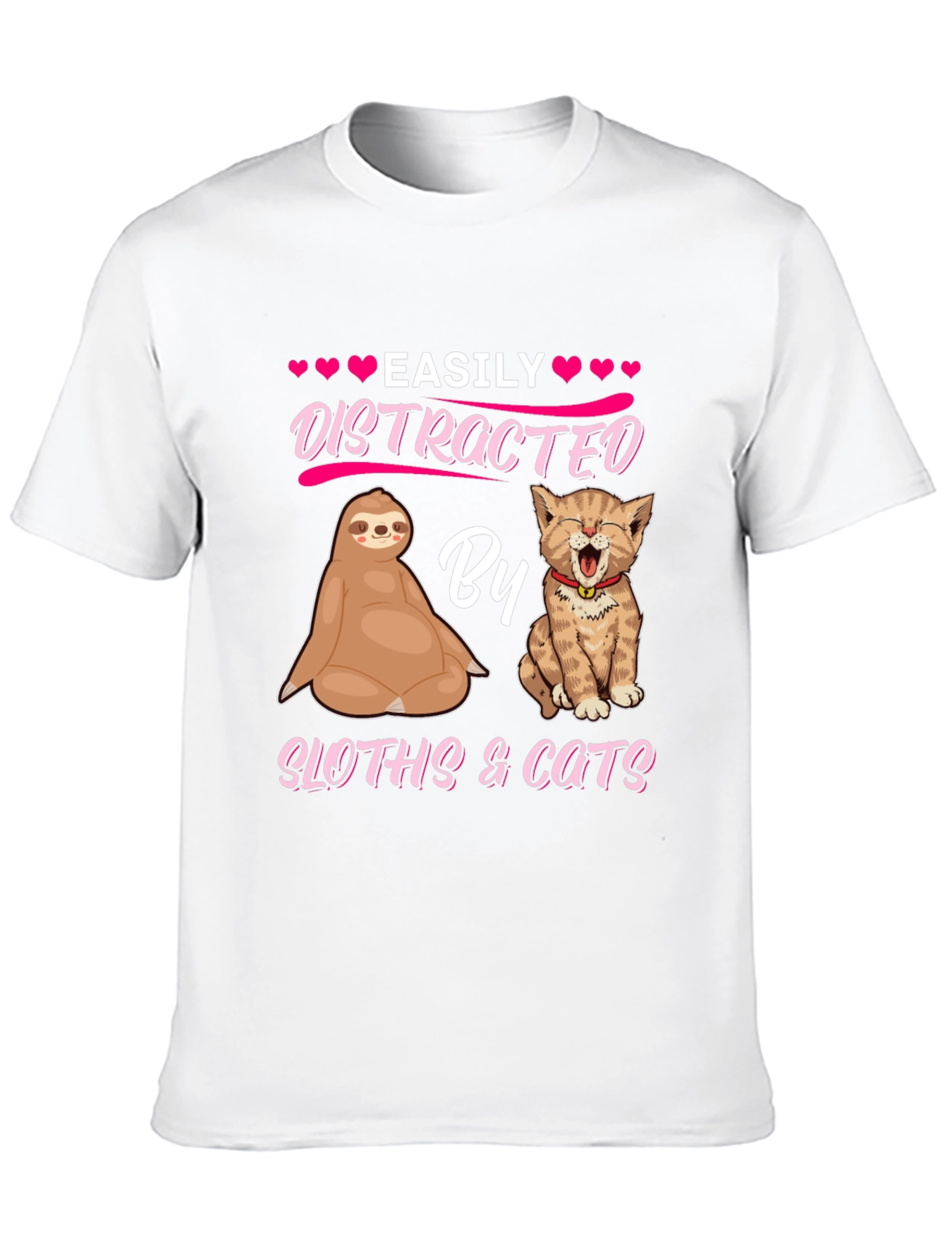 Easily Distracted By Sloths & Cats T-Shirt