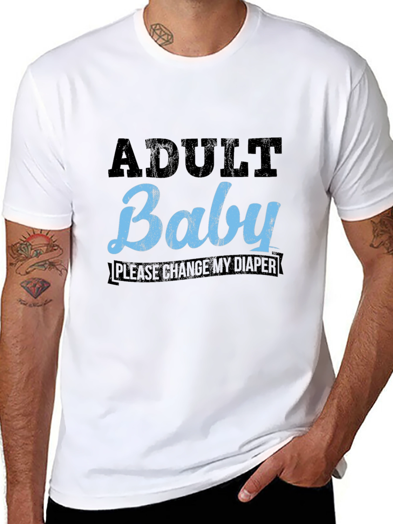 Adult Baby Graphic T-Shirt - Change My Diaper