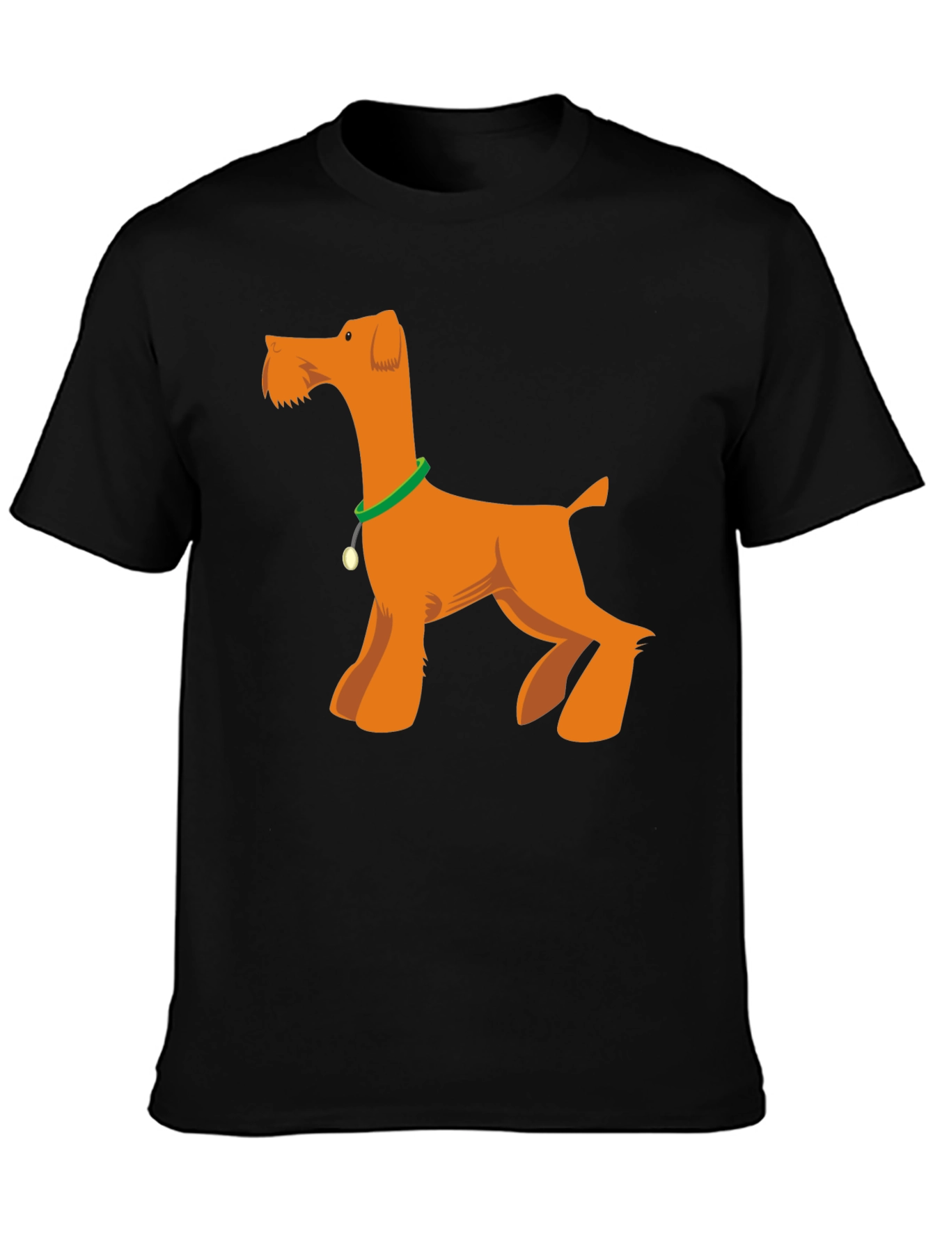 Cartoon Dog Graphic T-Shirt - Black