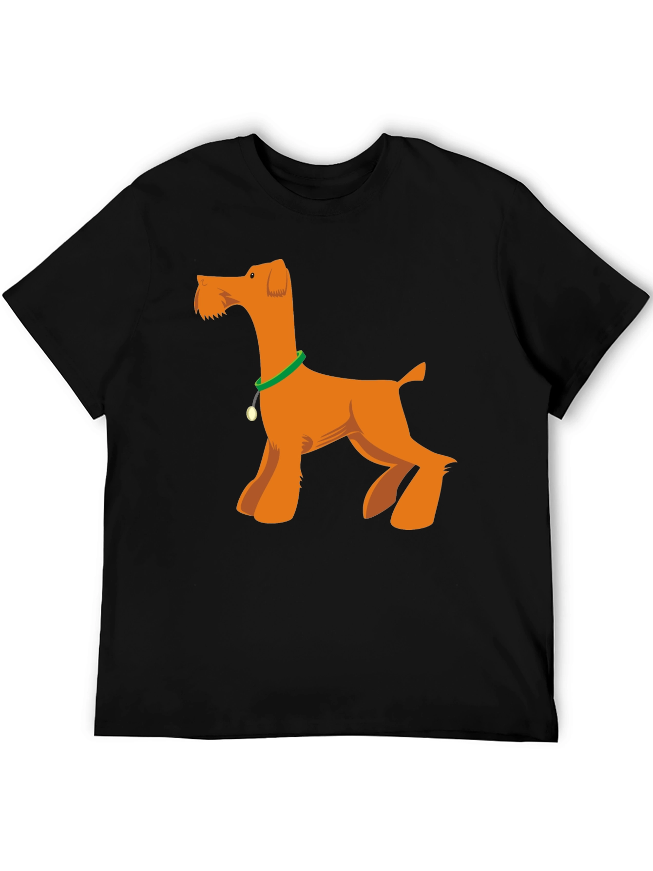 Cartoon Dog Graphic T-Shirt - Black