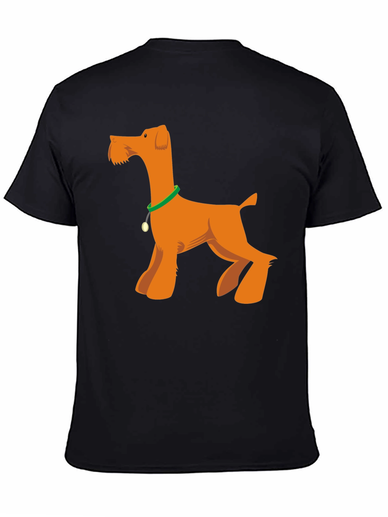 Cartoon Dog Graphic T-Shirt - Black
