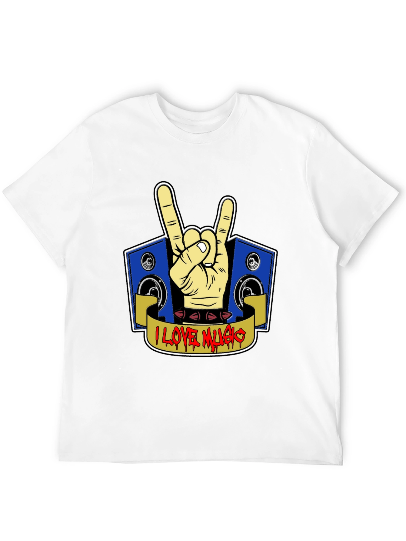 I Love Music Rock Hand Graphic T-Shirt