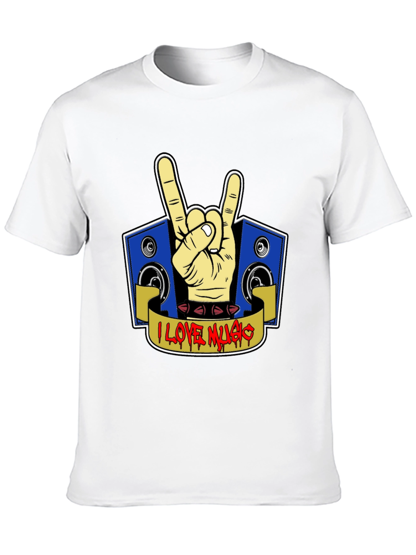 I Love Music Rock Hand Graphic T-Shirt