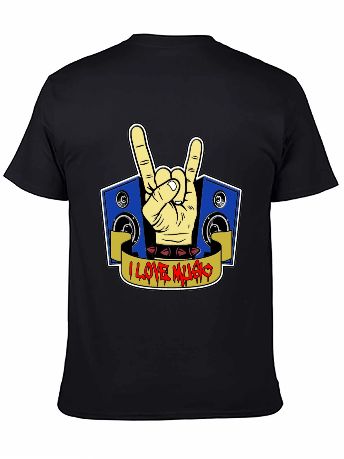 I Love Music Rock Hand Graphic T-Shirt