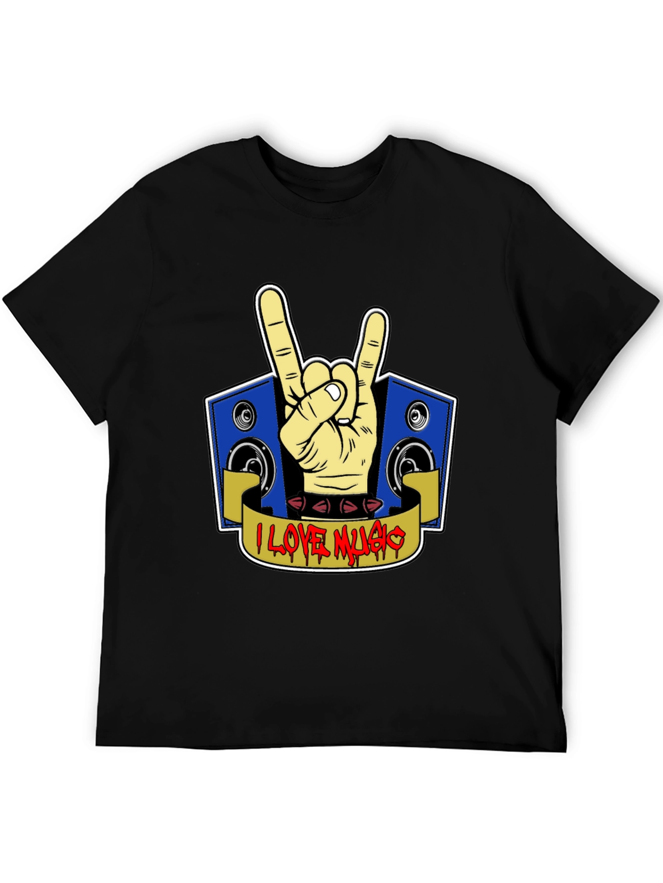 I Love Music Rock Hand Graphic T-Shirt