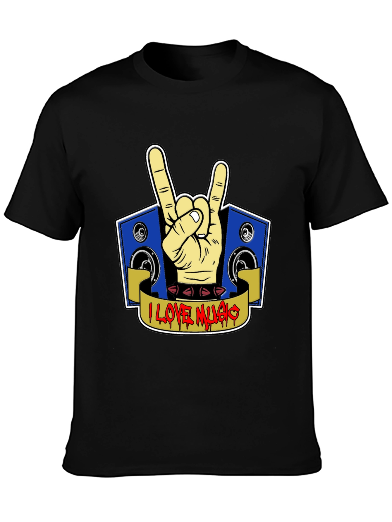 I Love Music Rock Hand Graphic T-Shirt