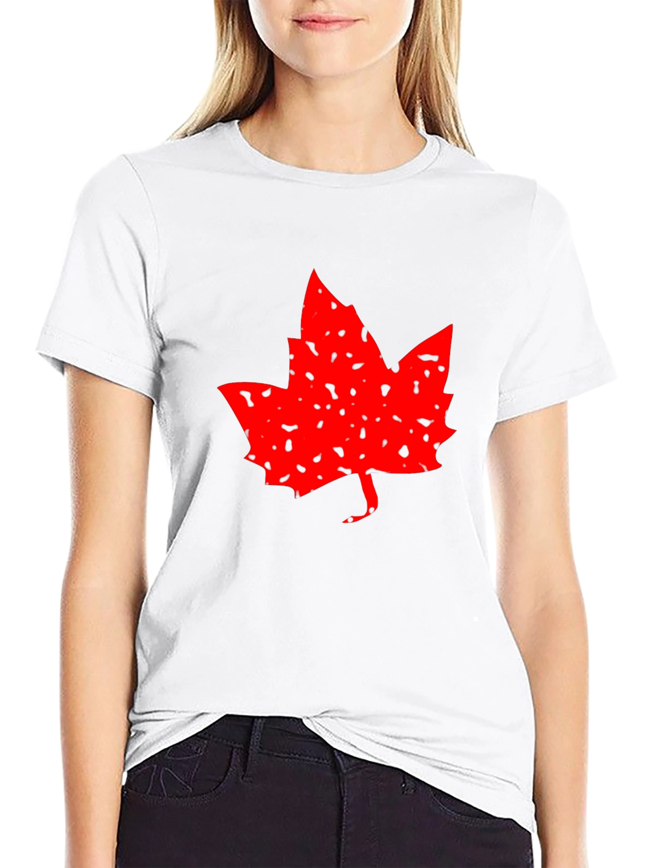 Maple Leaf Graphic Tee - Black Casual Shirt