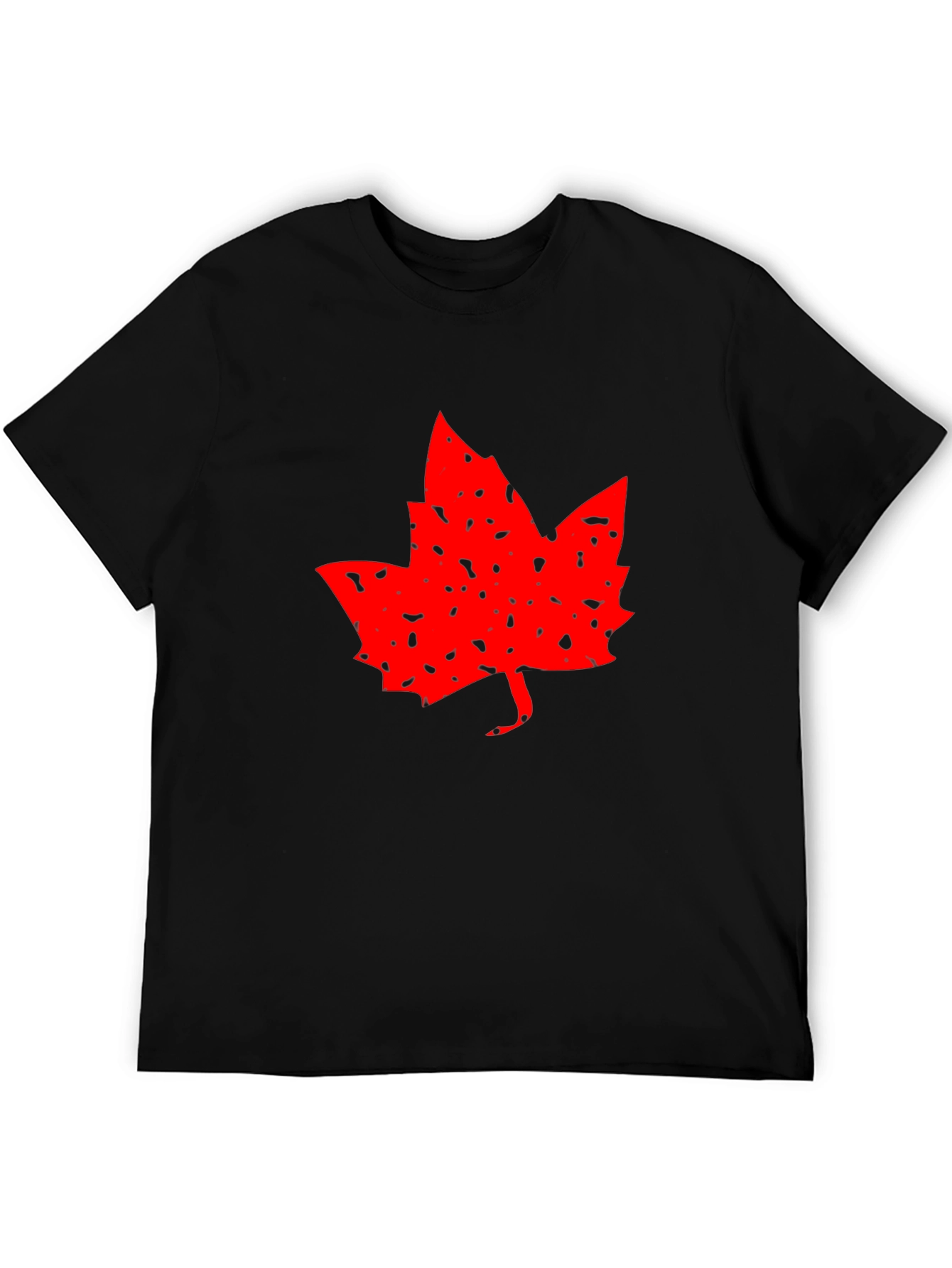 Maple Leaf Graphic Tee - Black Casual Shirt