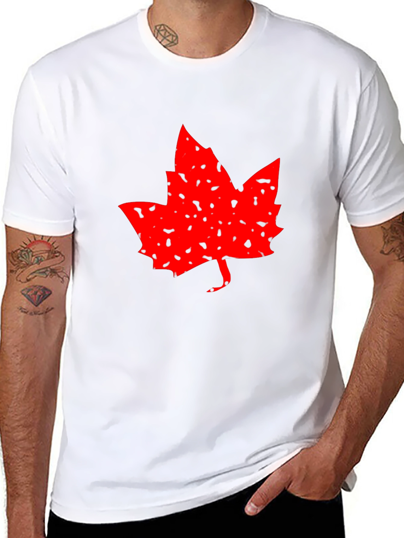 Maple Leaf Graphic Tee - Black Casual Shirt