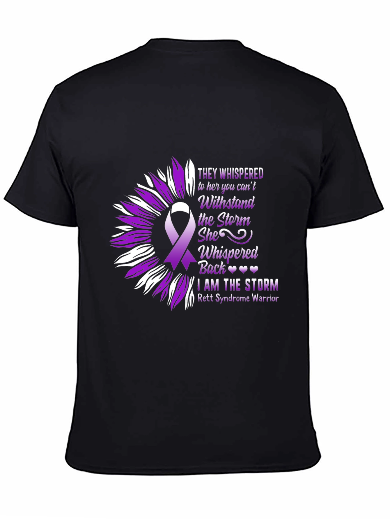 Rett Syndrome Warrior T-Shirt Sunflower Ribbon