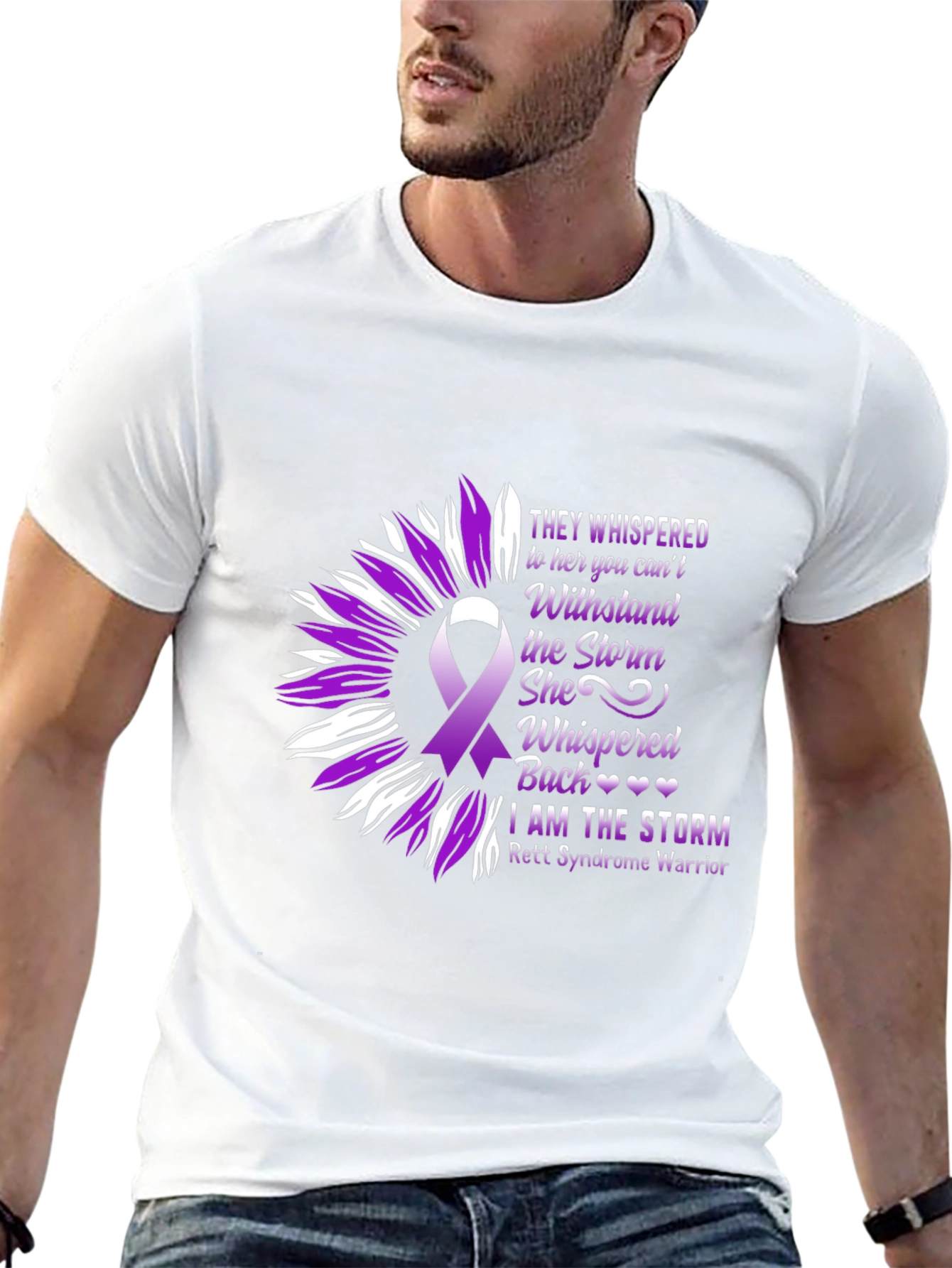 Rett Syndrome Warrior T-Shirt Sunflower Ribbon