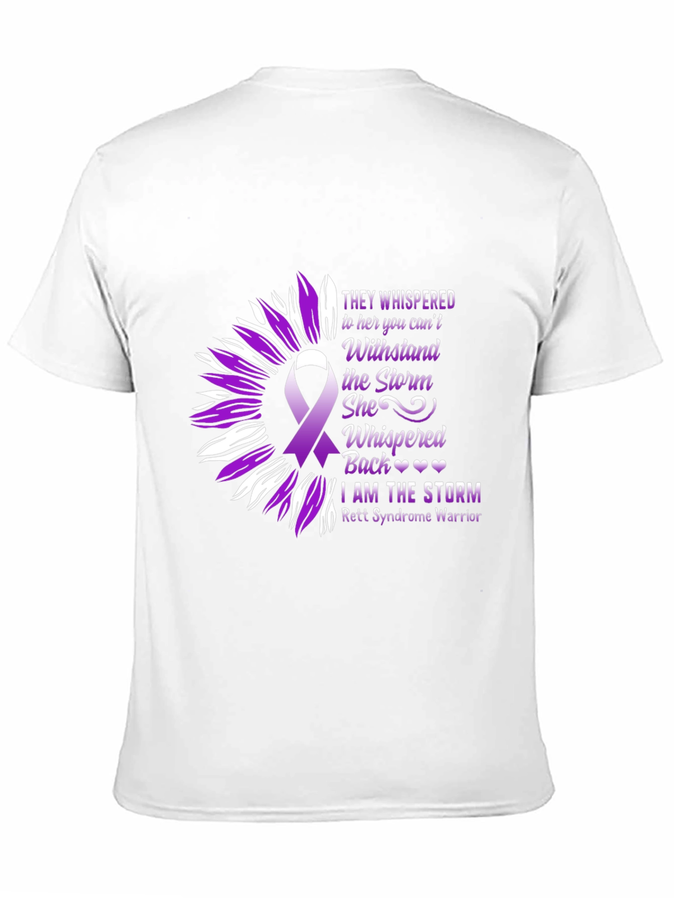 Rett Syndrome Warrior T-Shirt Sunflower Ribbon